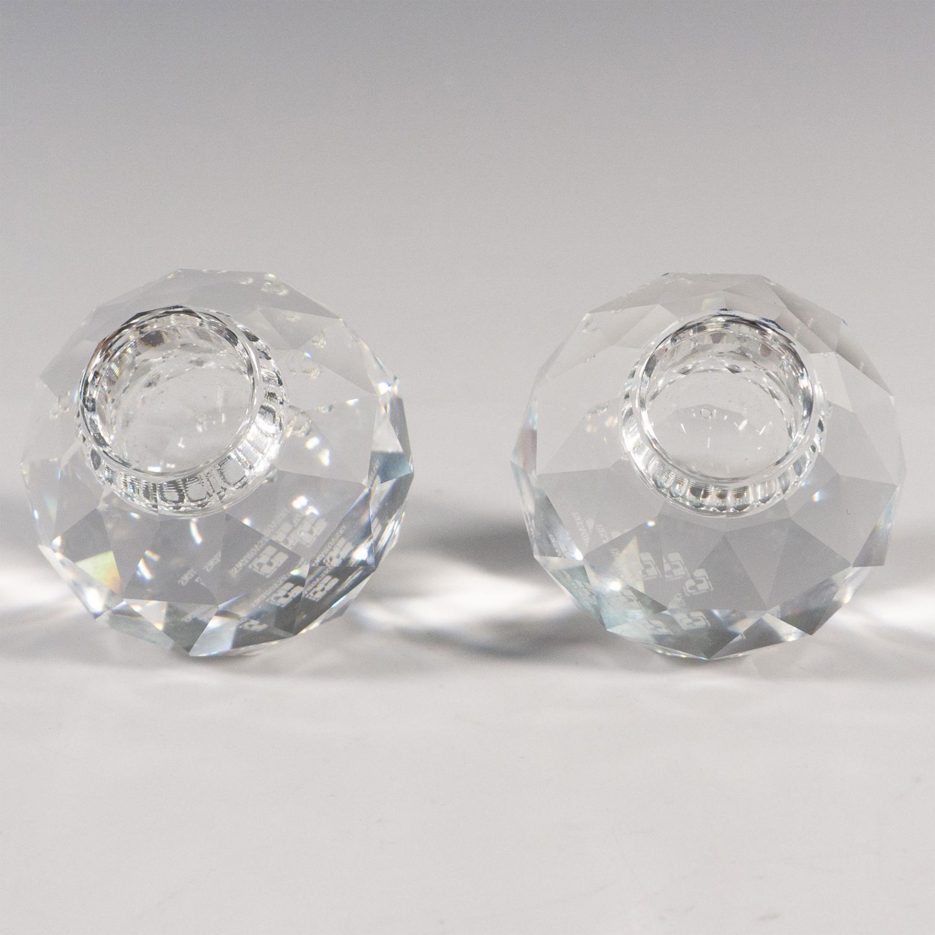 Pair of Swarovski Silver Crystal Candleholders, King Global - Bild 4 aus 5