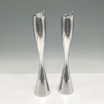 Pair of Nambe' Aluminum Candle Holders