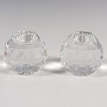 Pair of Swarovski Silver Crystal Candleholders, King Global