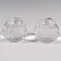 Pair of Swarovski Silver Crystal Candleholders, King Global