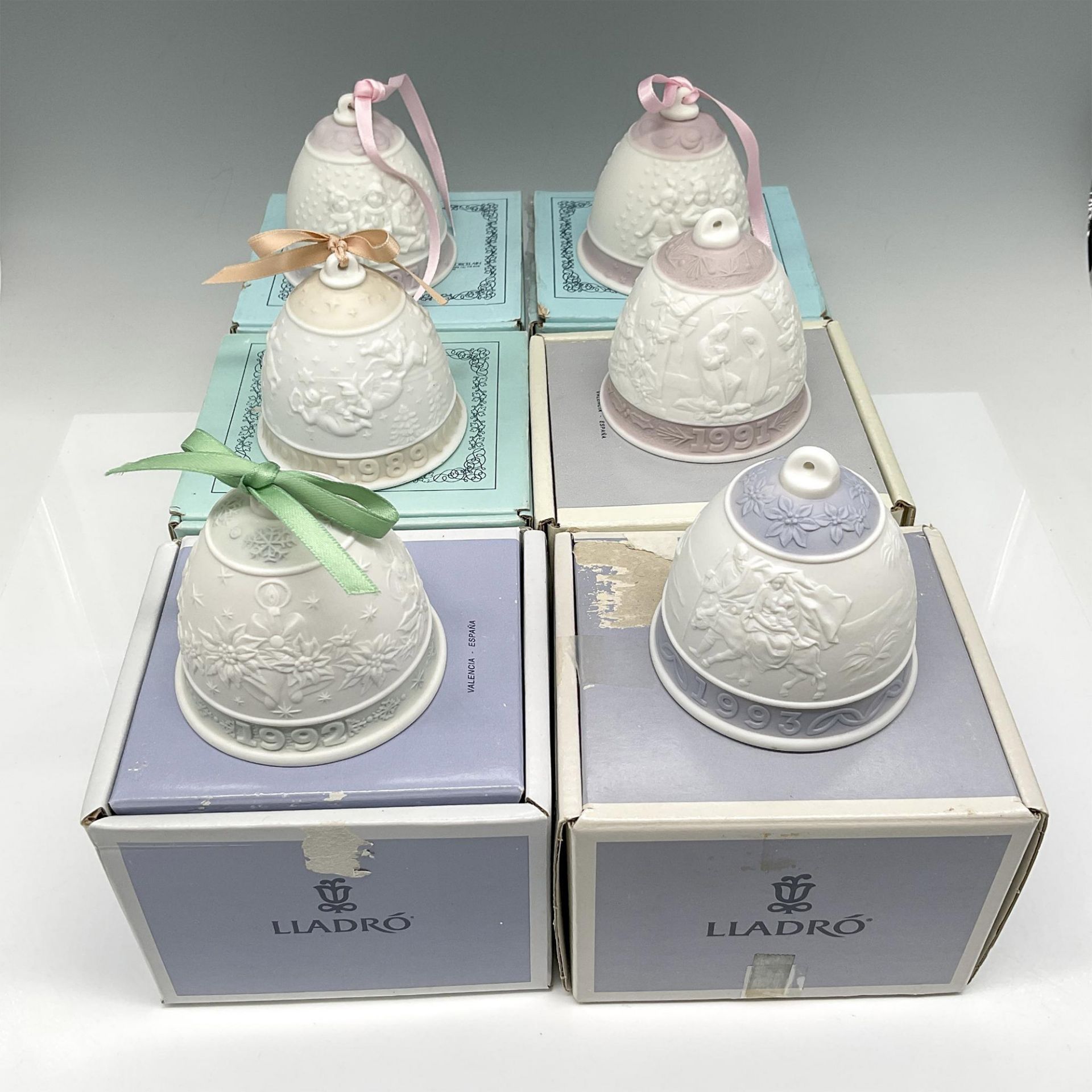 6pc Lladro Porcelain Annual Bell Ornaments - Image 3 of 3