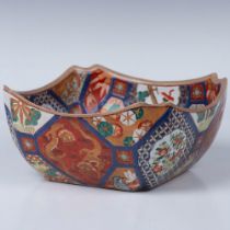 Chinese Ceramic Bowl, Foo Dogs, Cranes, Blue Bird