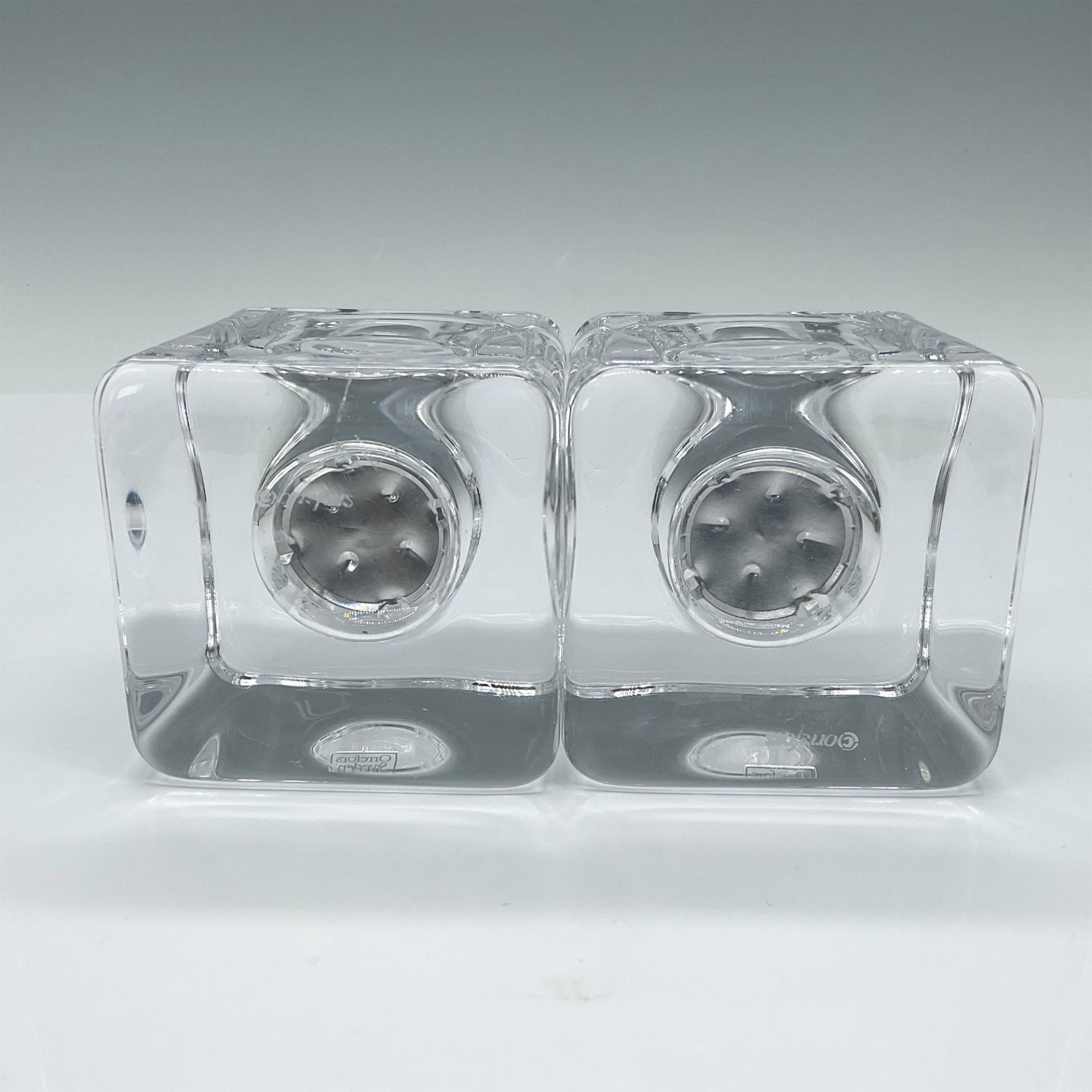Pair of Orrefors Crystal Ice Cube Candle Holders/Votive - Bild 3 aus 4