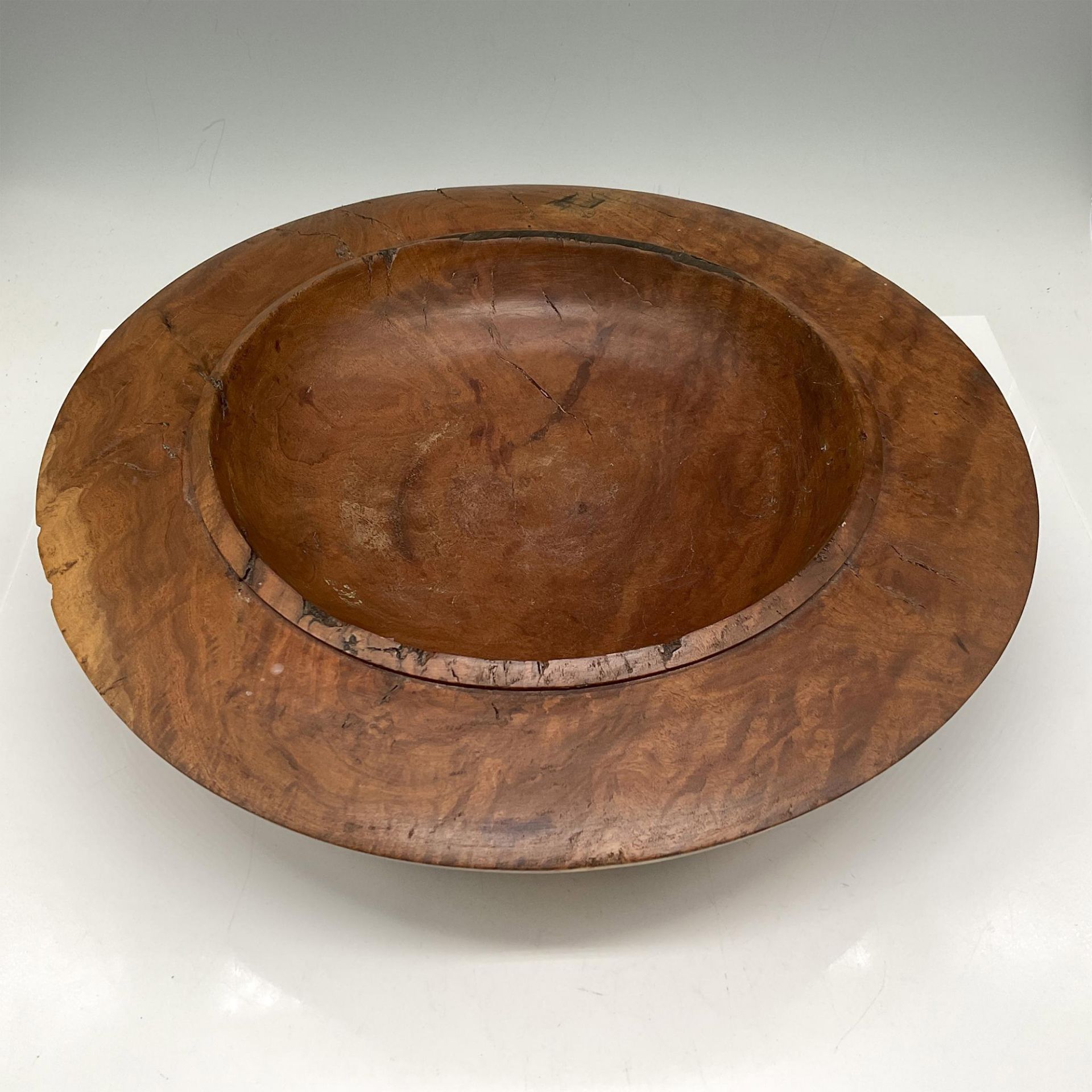 Peter Stroud Carved River Red Gum Wood Console Bowl - Image 2 of 3