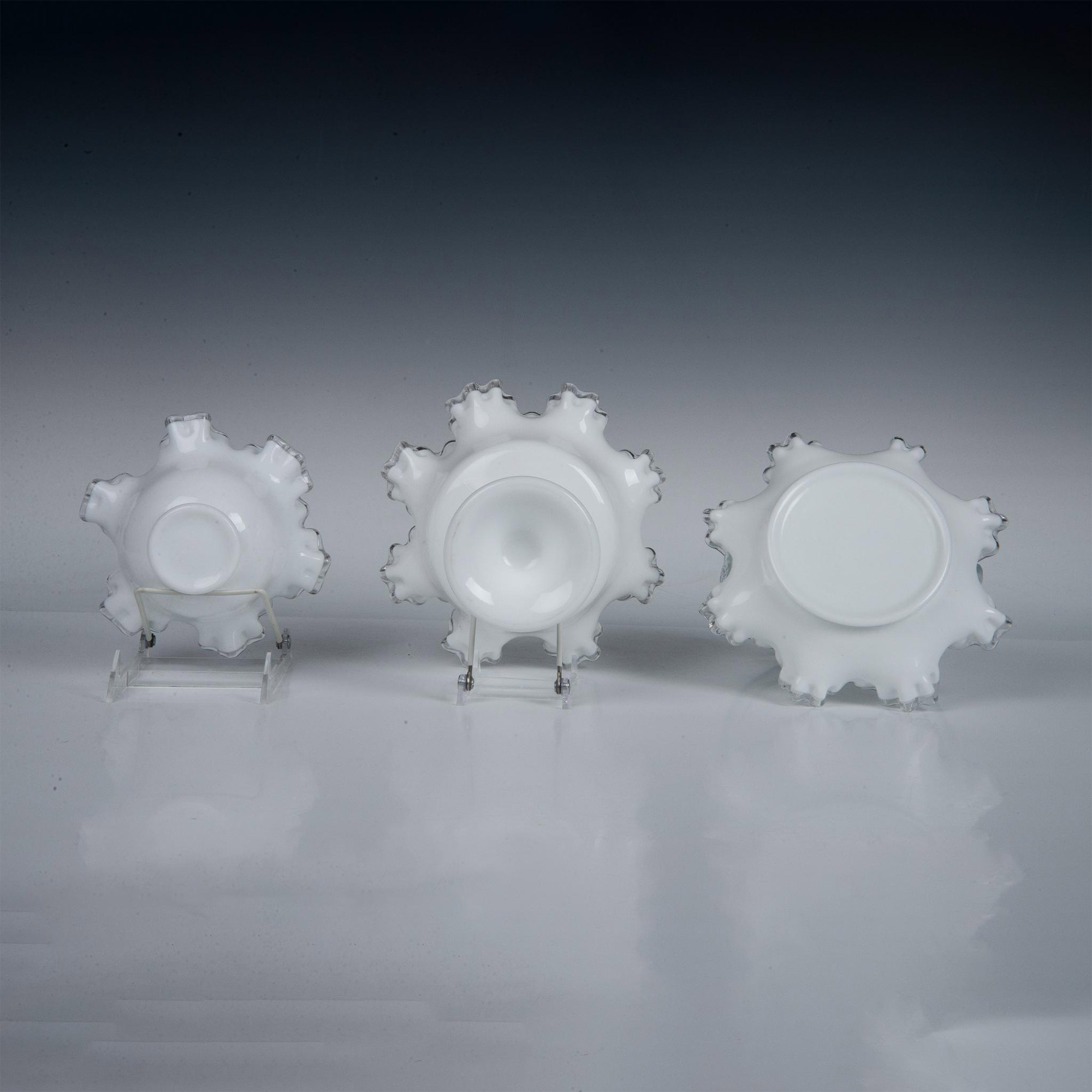 3pc Fenton Glass Tableware, Silver Crest - Image 3 of 4