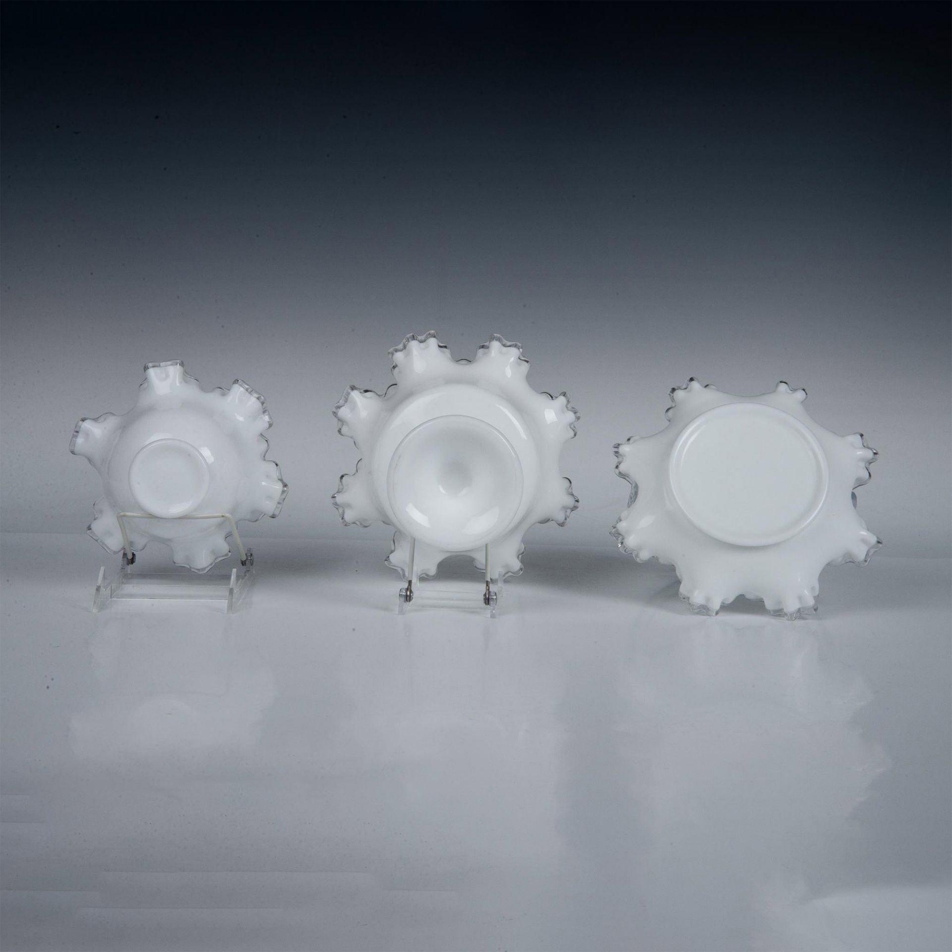 3pc Fenton Glass Tableware, Silver Crest - Image 3 of 4