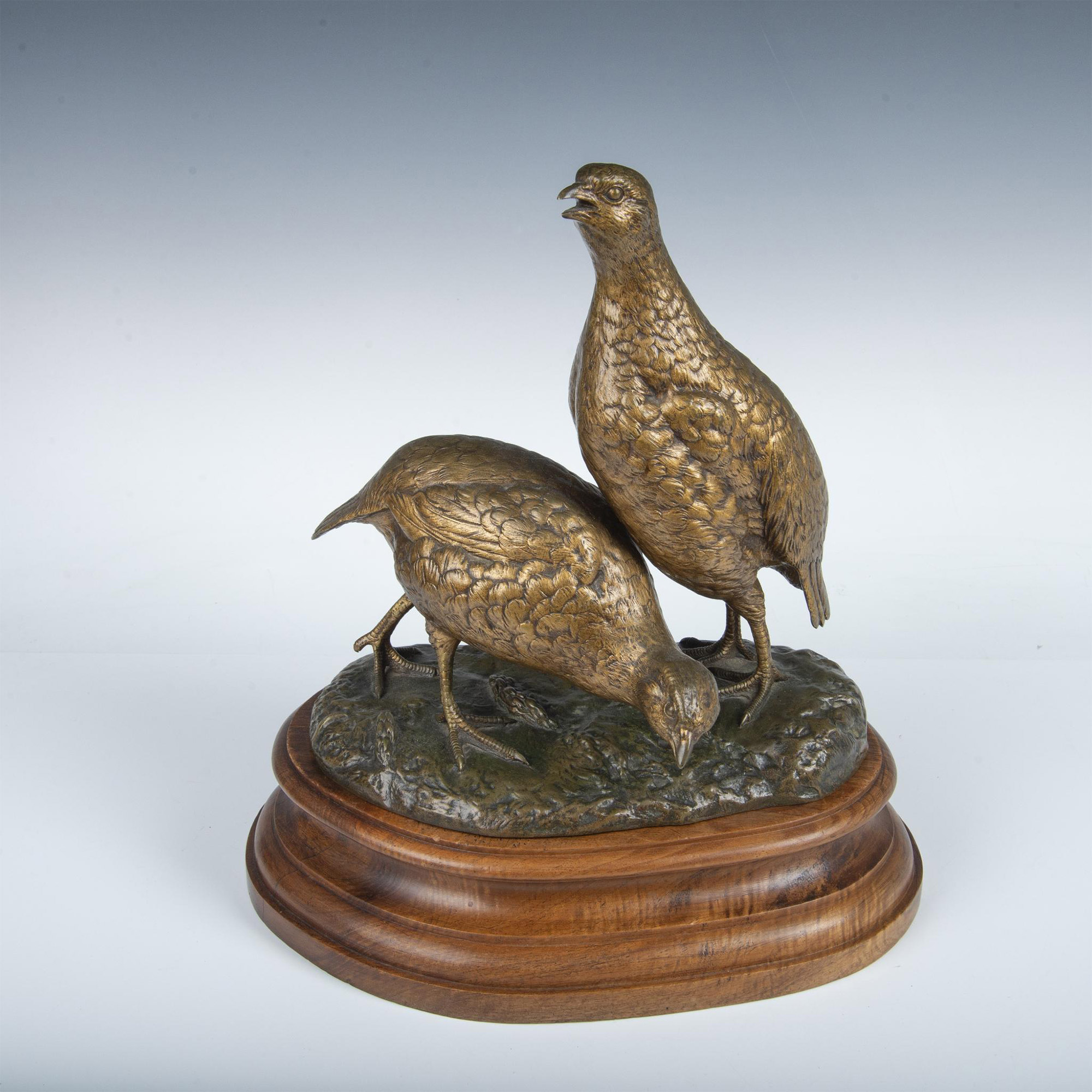 Emile Lienard, Original Bronze Sculpture, Partridges, Signed - Image 2 of 7