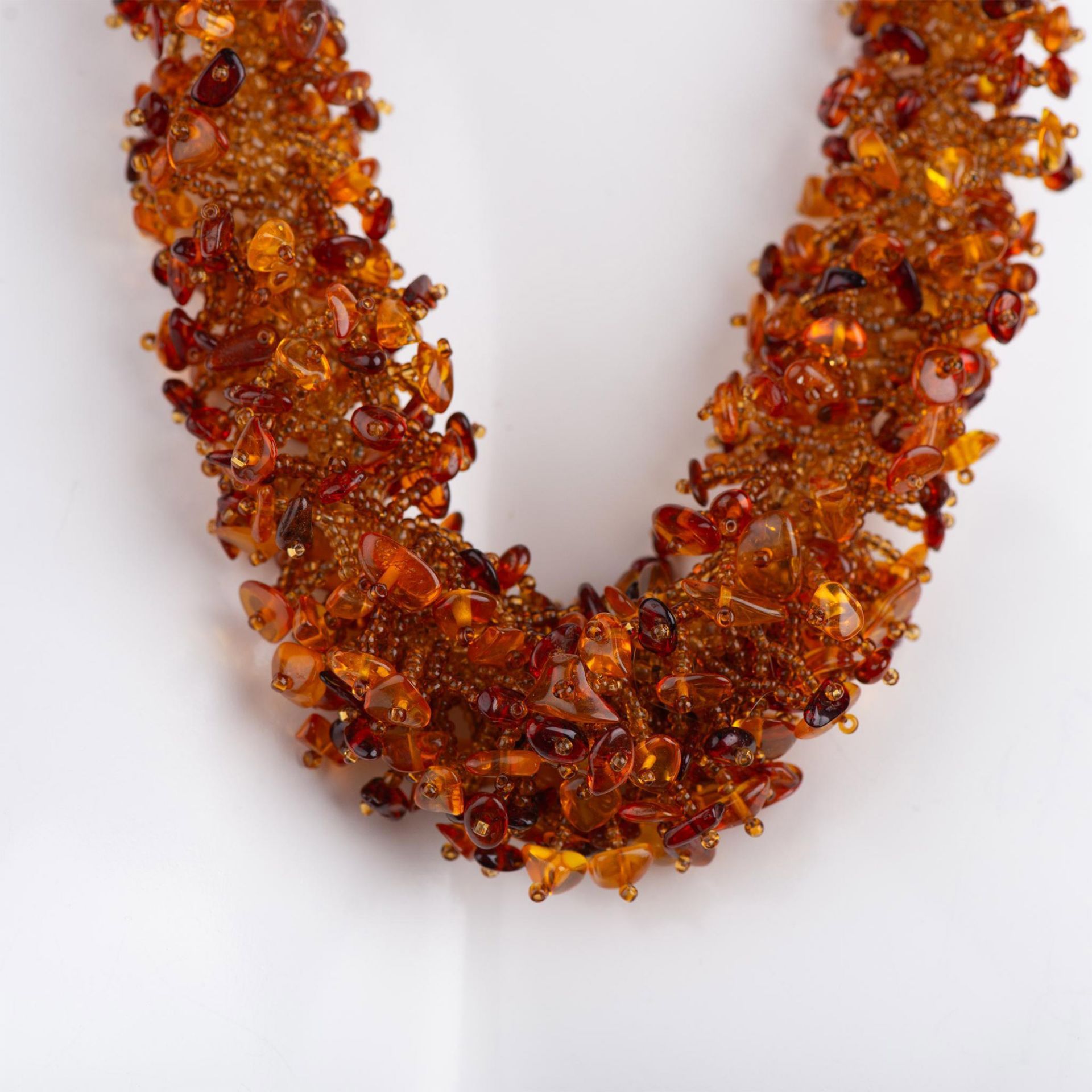 Russian Baltic Natural Amber Woven Necklace - Bild 3 aus 4