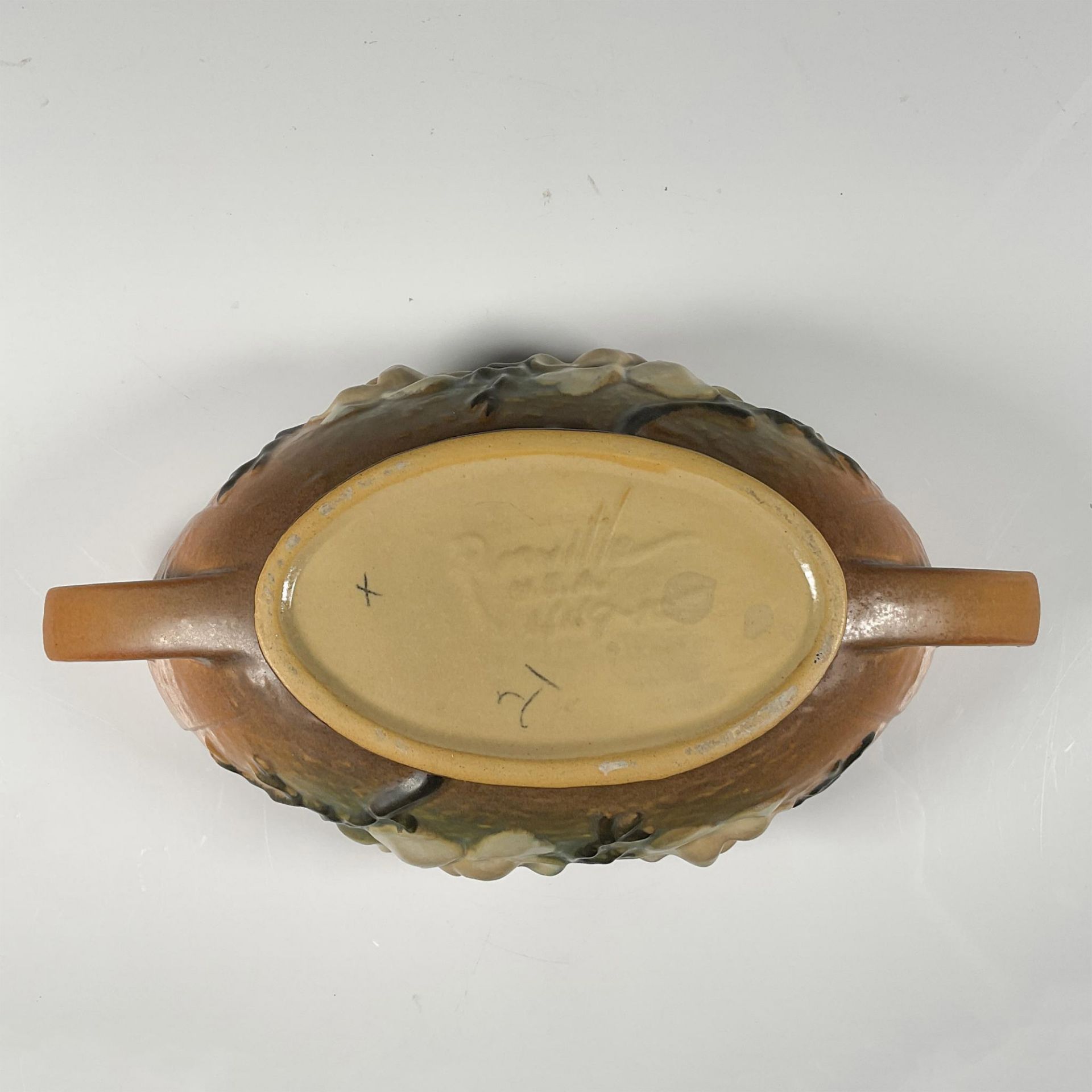 Roseville Pottery, Brown Magnolia Centerpiece 449 - Bild 3 aus 3