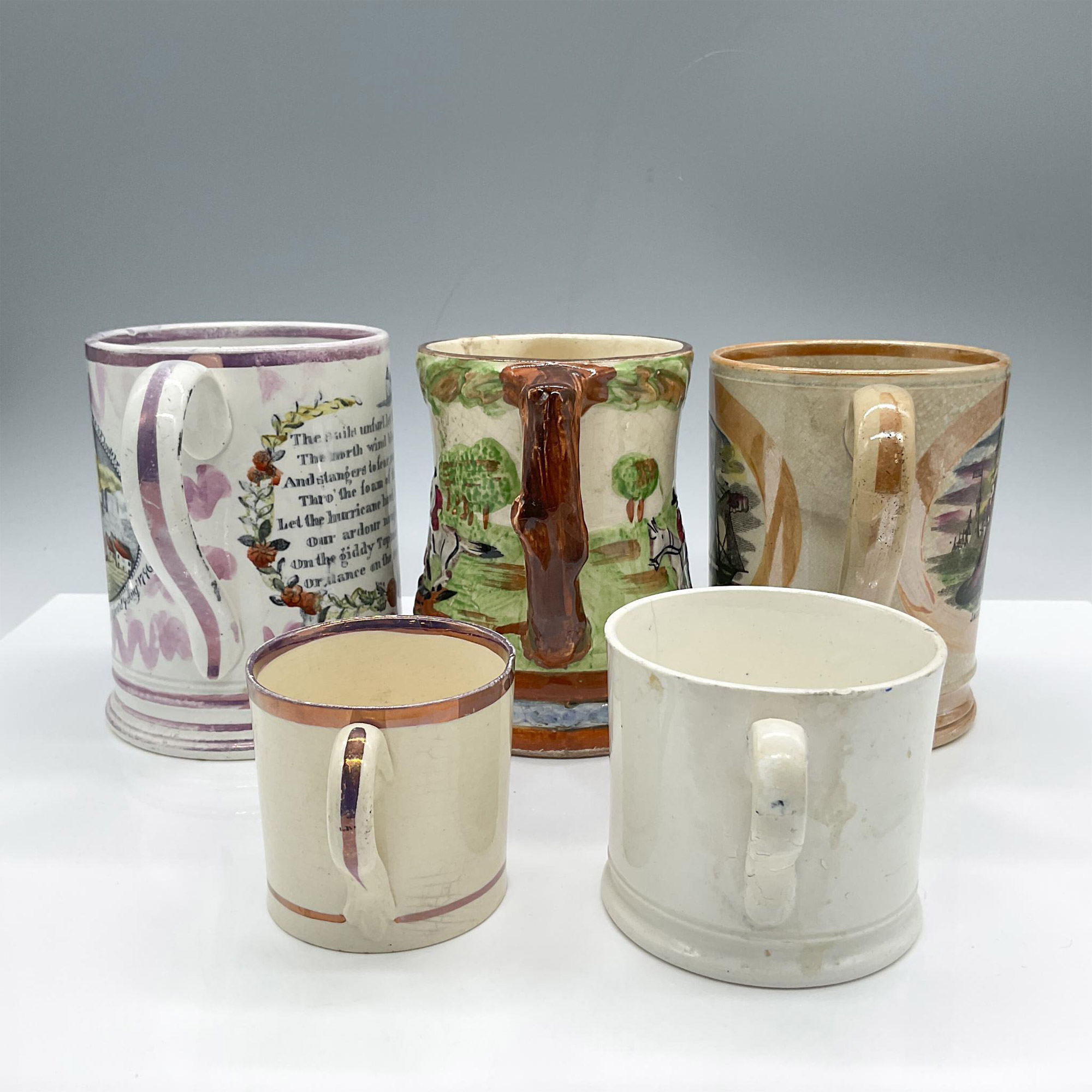 5pc Staffordshire Mugs, Traditional British Life - Image 6 of 8