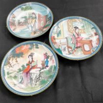 3pc Imperial Jingdezhen Porcelain Plates