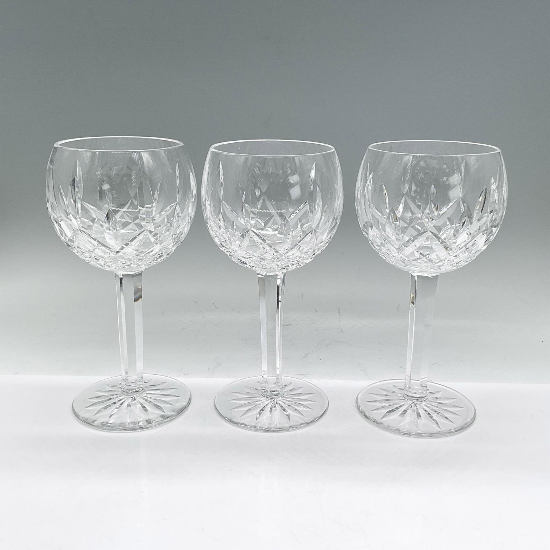 3pc Waterford Crystal Balloon Wine Glasses, Lismore
