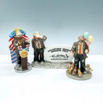 3pc Emmett Kelly Jr. Porcelain Figurines, Flambro