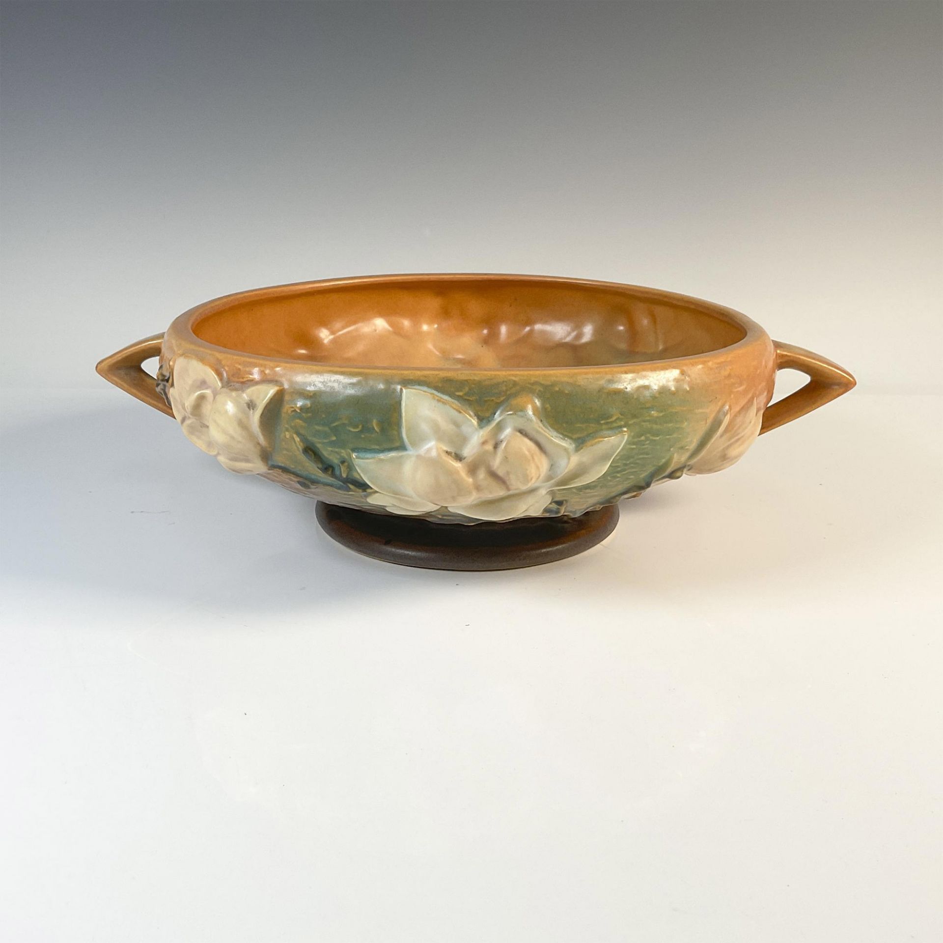 Roseville Pottery, Brown Magnolia Bowl 5 - Image 2 of 3