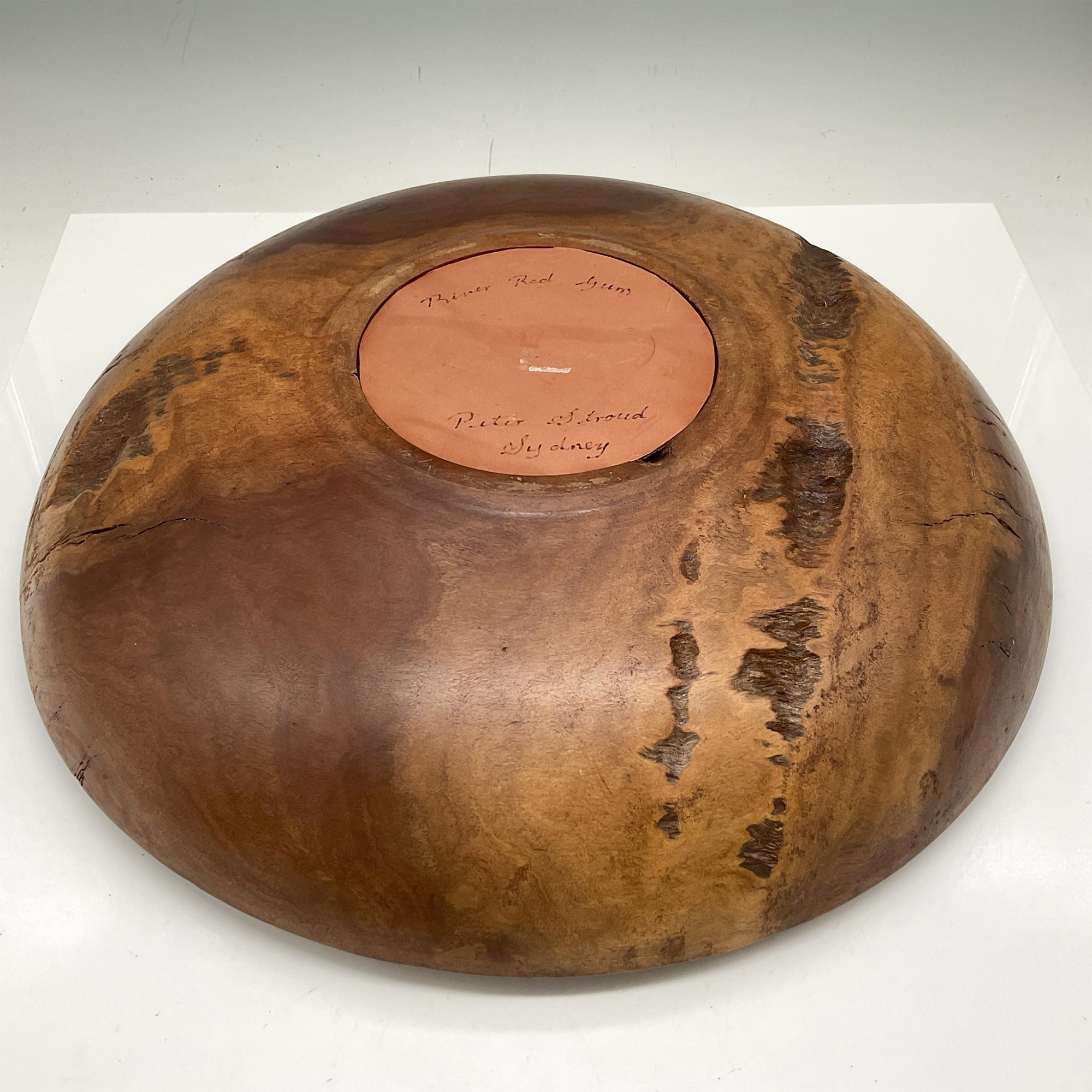 Peter Stroud Carved River Red Gum Wood Console Bowl - Image 3 of 3