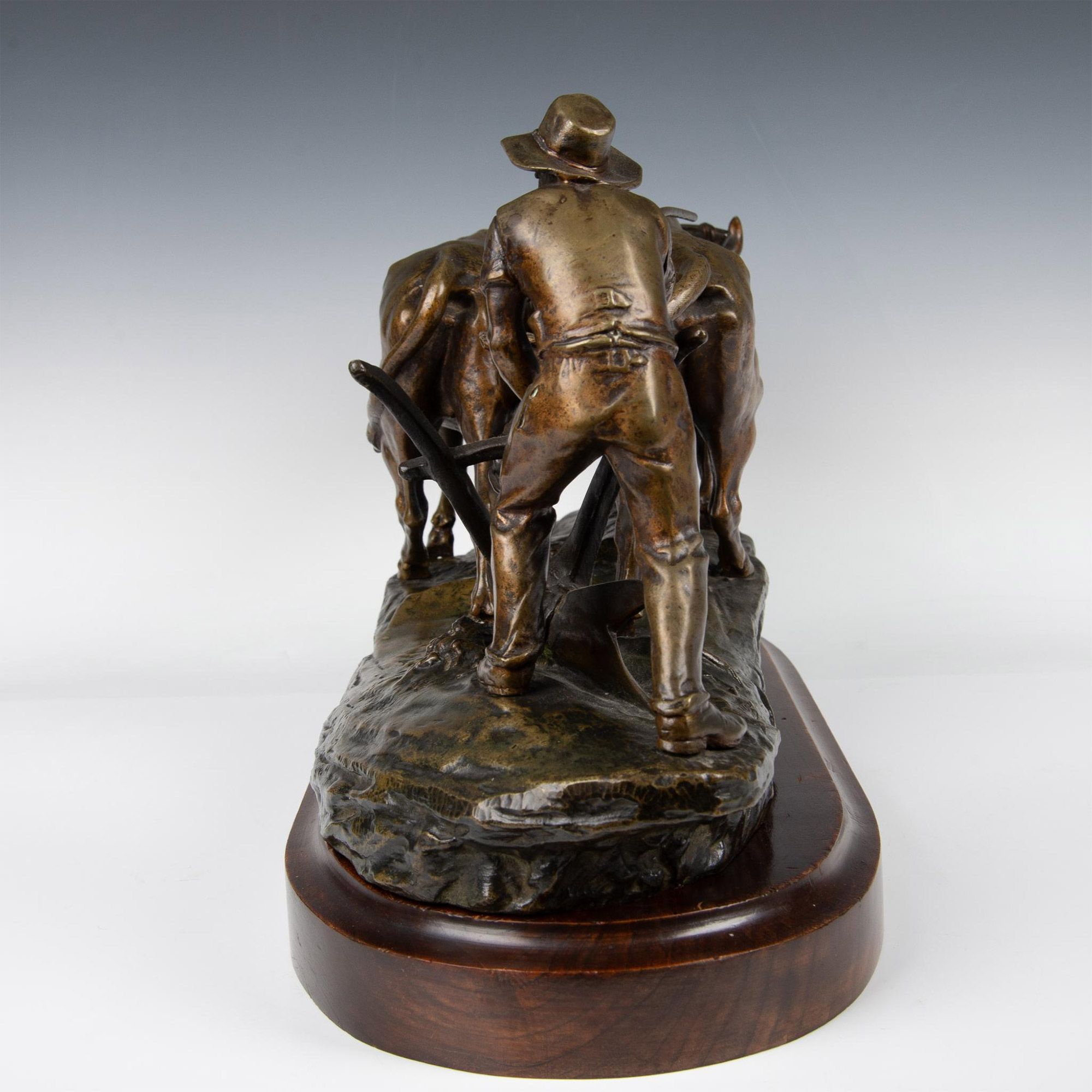 Edouard Drouot, Large Original Bronze, Ploughman, Signed - Image 10 of 11