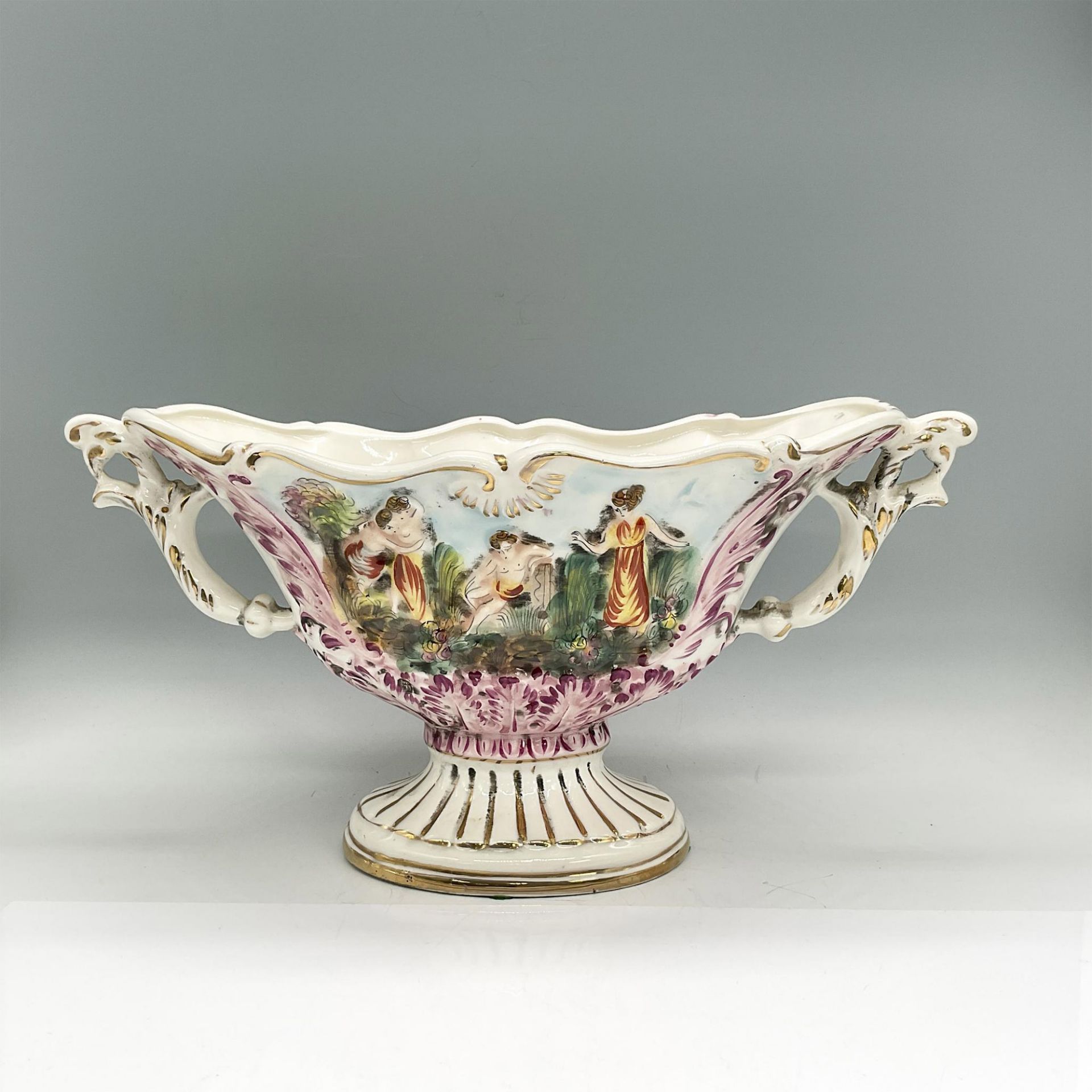 Capodimonte Pedestal Vase, In The Garden - Image 2 of 3