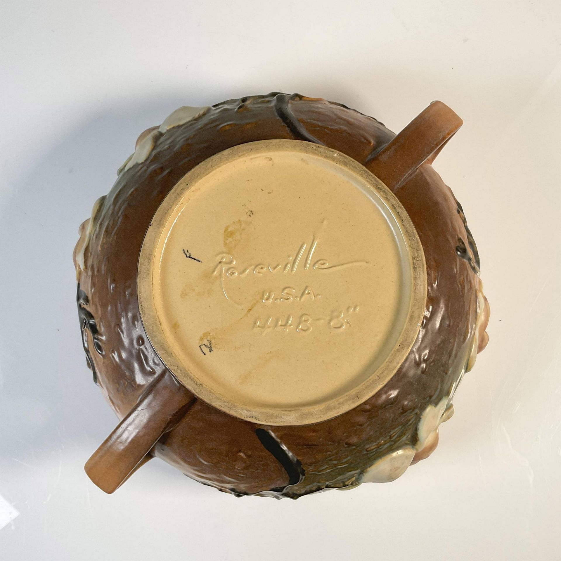 Roseville Pottery, Brown Magnolia Bowl 448 - Bild 3 aus 3