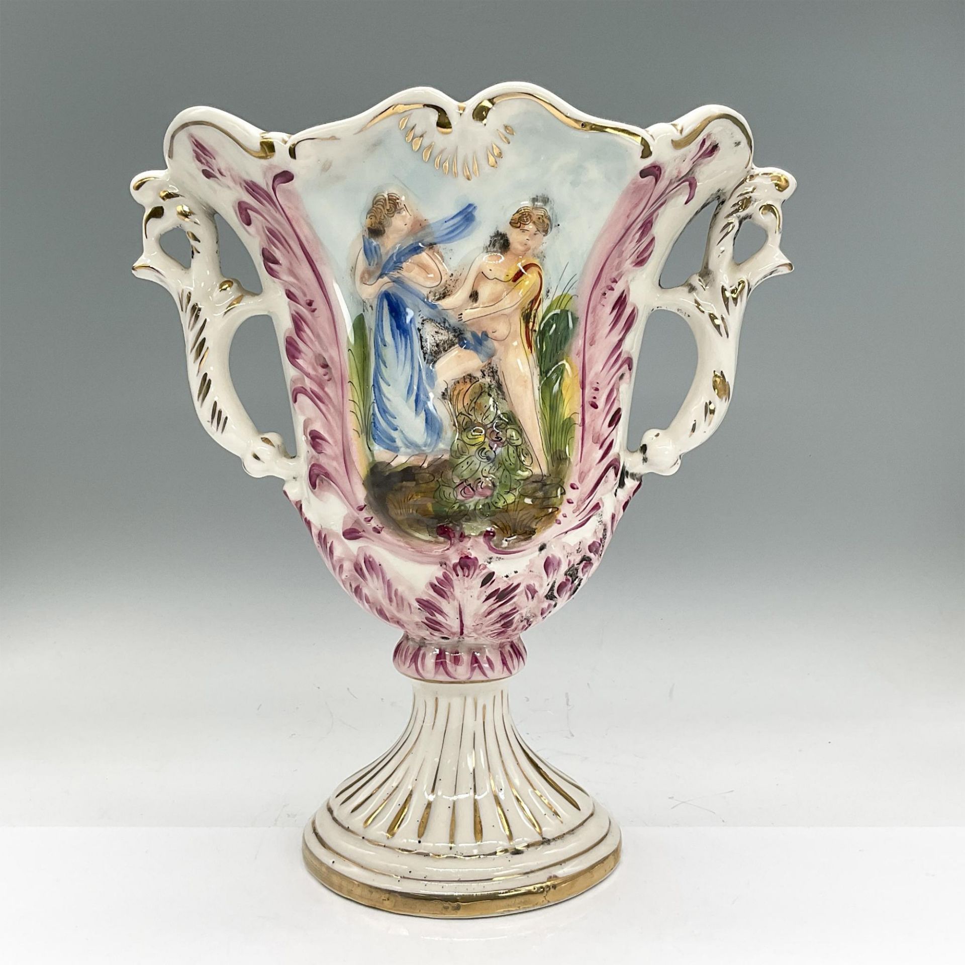 Capodimonte Pedestal Vase, Meadow Frolic - Bild 2 aus 3