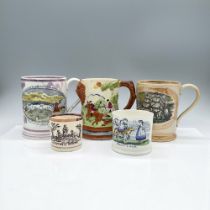 5pc Staffordshire Mugs, Traditional British Life
