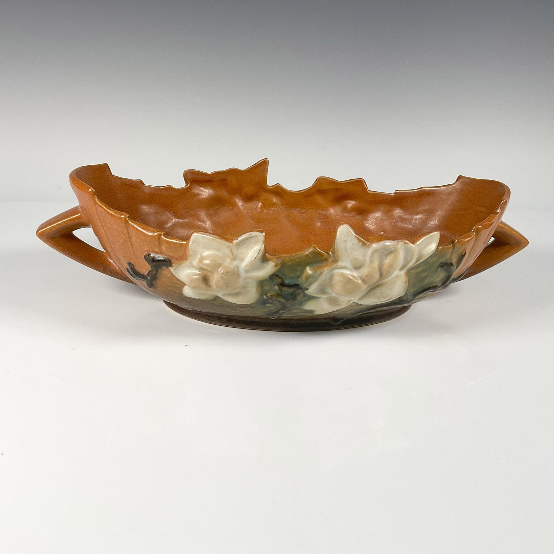 Roseville Pottery, Brown Magnolia Centerpiece 449 - Bild 2 aus 3