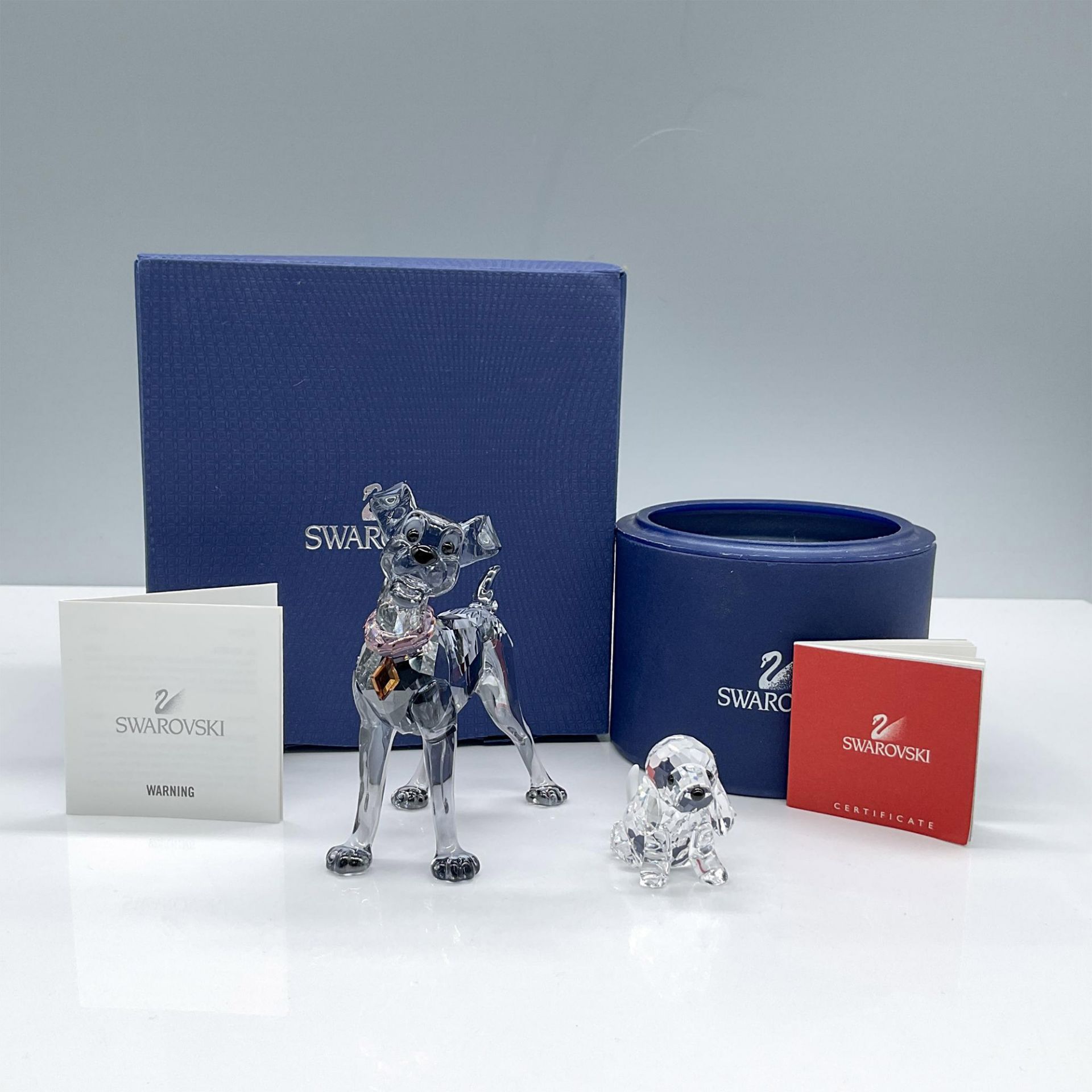 2pc Swarovski Crystal Figurines, Tramp and Beagle - Image 4 of 4