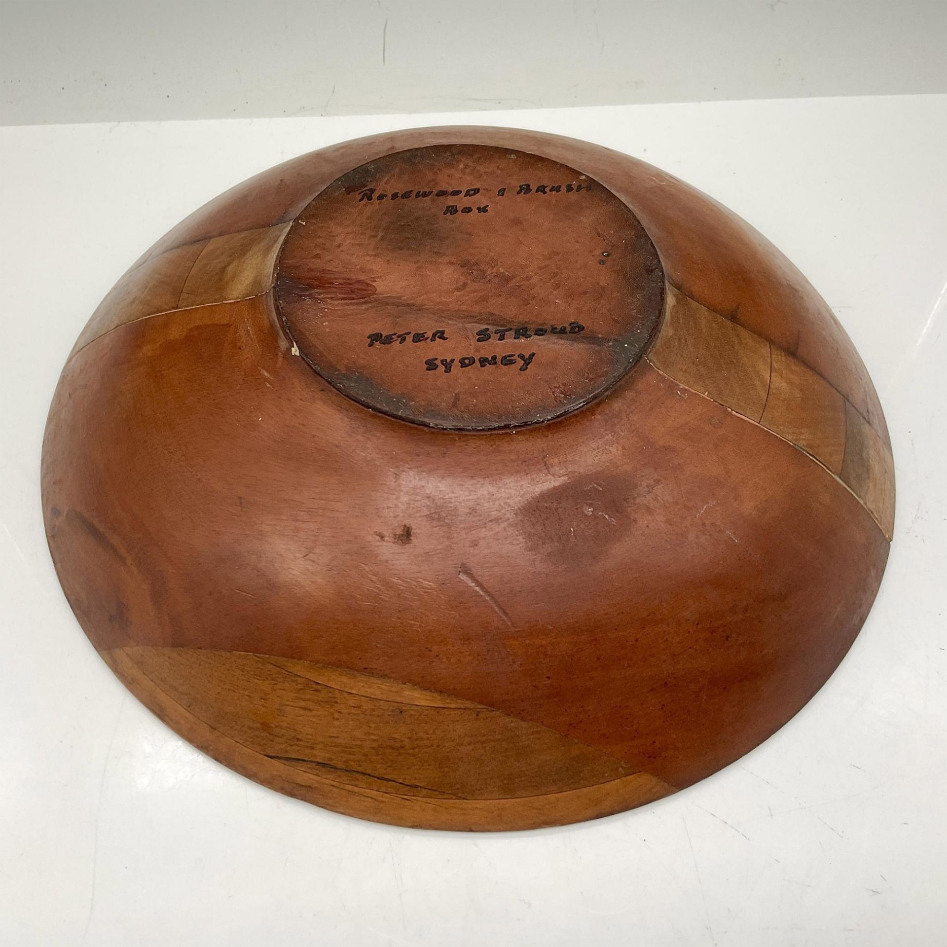 Peter Stroud Carved Redwood & Brush Box Wood Bowl - Image 3 of 3