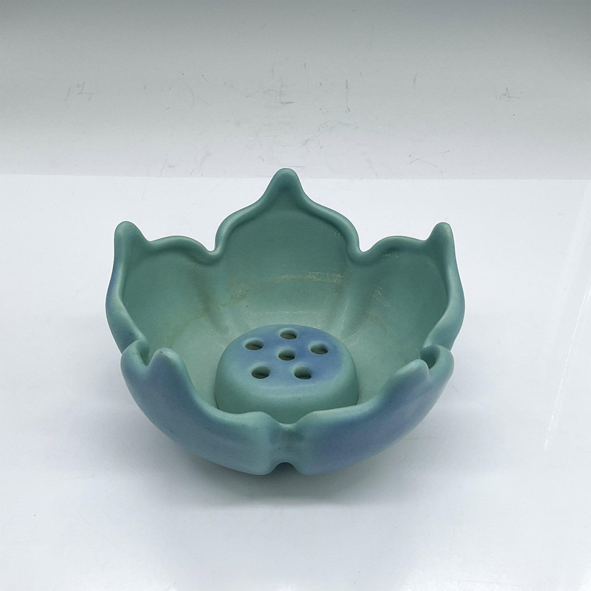 Van Briggle Pottery Vase, Lotus with Flower Frog - Image 2 of 3