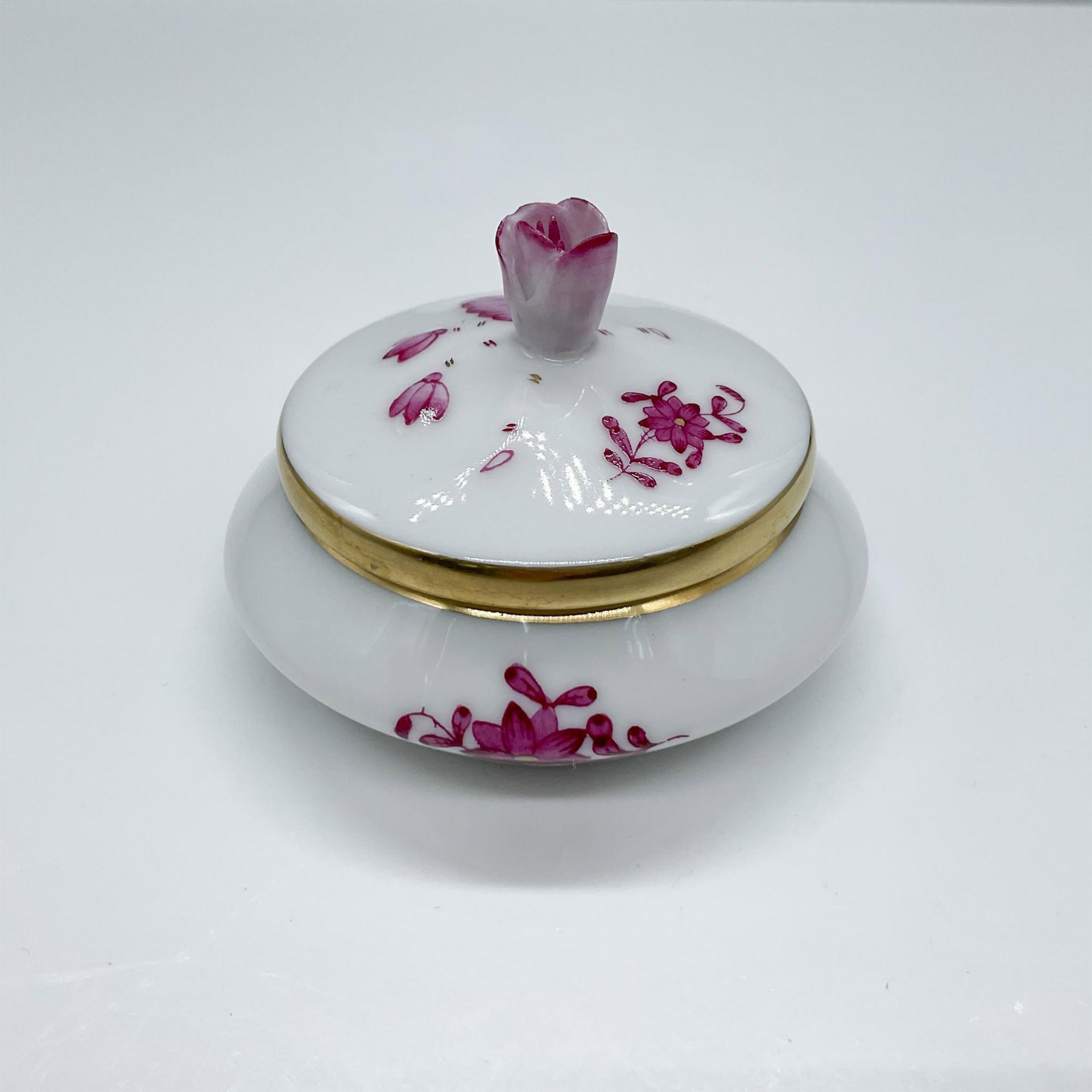 Herend Lidded Treasure Box, Rose Pink Bouquet 6027 - Image 2 of 4