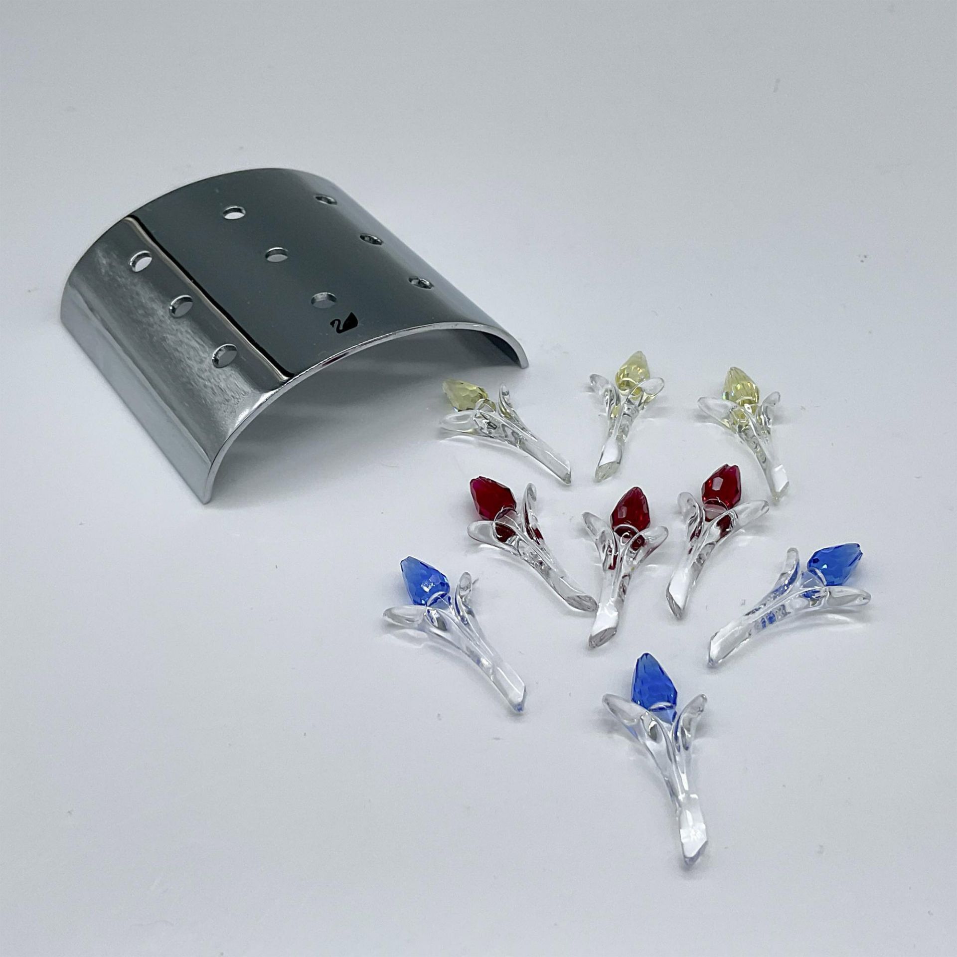 10pc Swarovski Crystal Tulip Figurines and Base - Bild 2 aus 2