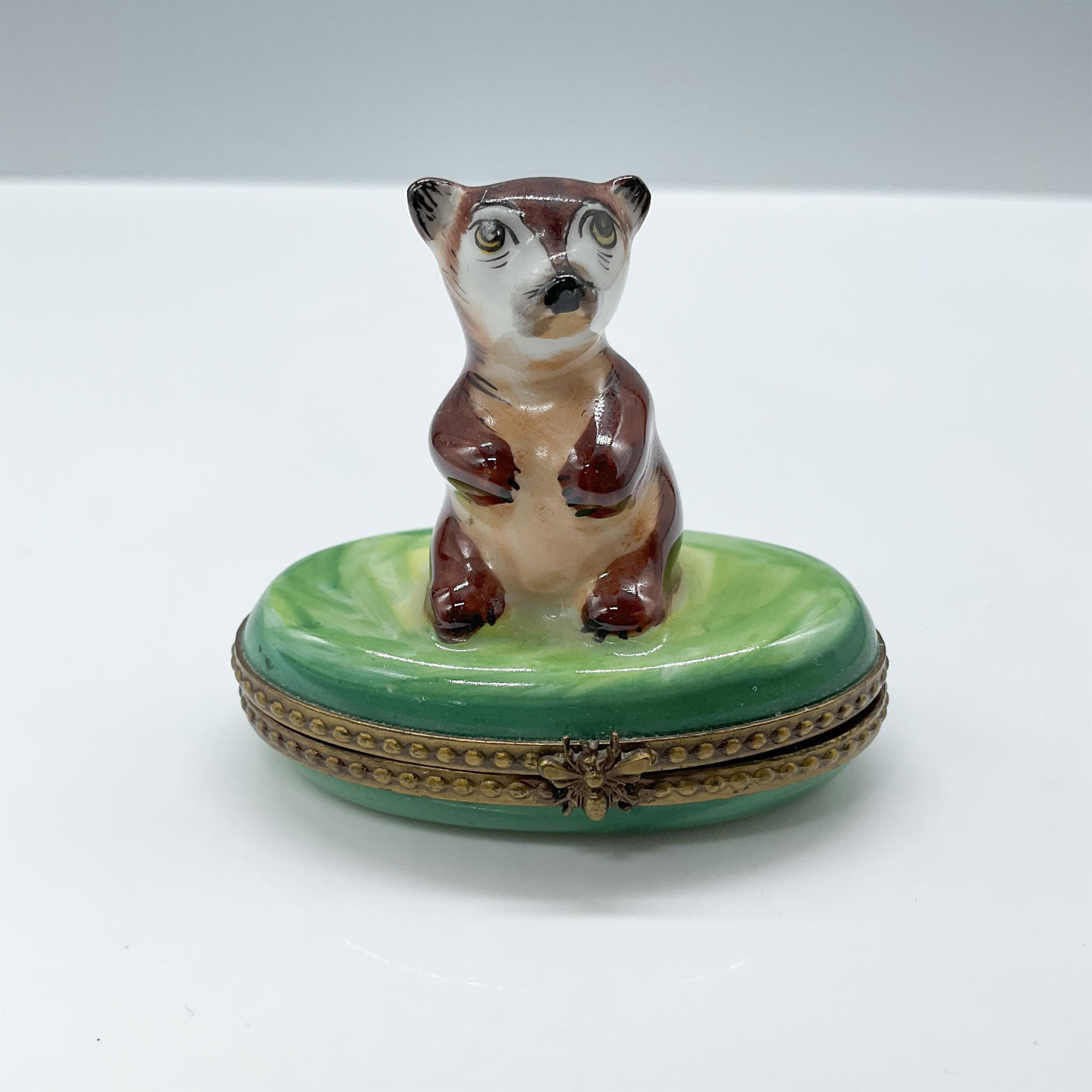 Rochard Limoges Treasure Box, Brown Bear