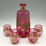 5pc Bohemia Crystal Decanter & Glasses