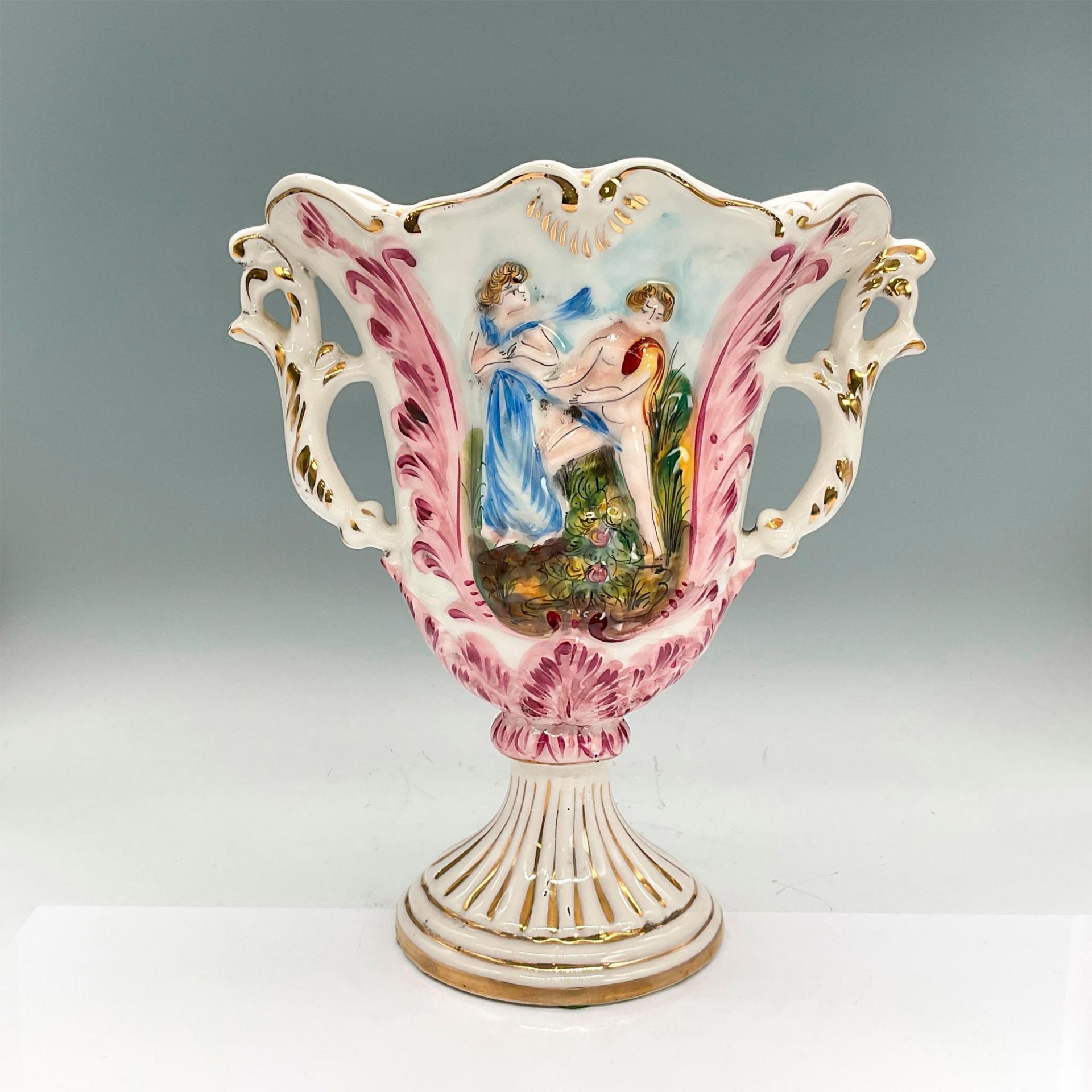 Capodimonte Pedestal Vase, Meadow Frolic - Bild 2 aus 4