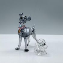 2pc Swarovski Crystal Figurines, Tramp and Beagle