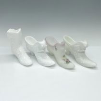 4pc Fenton Milk Glass Shoes and Boot