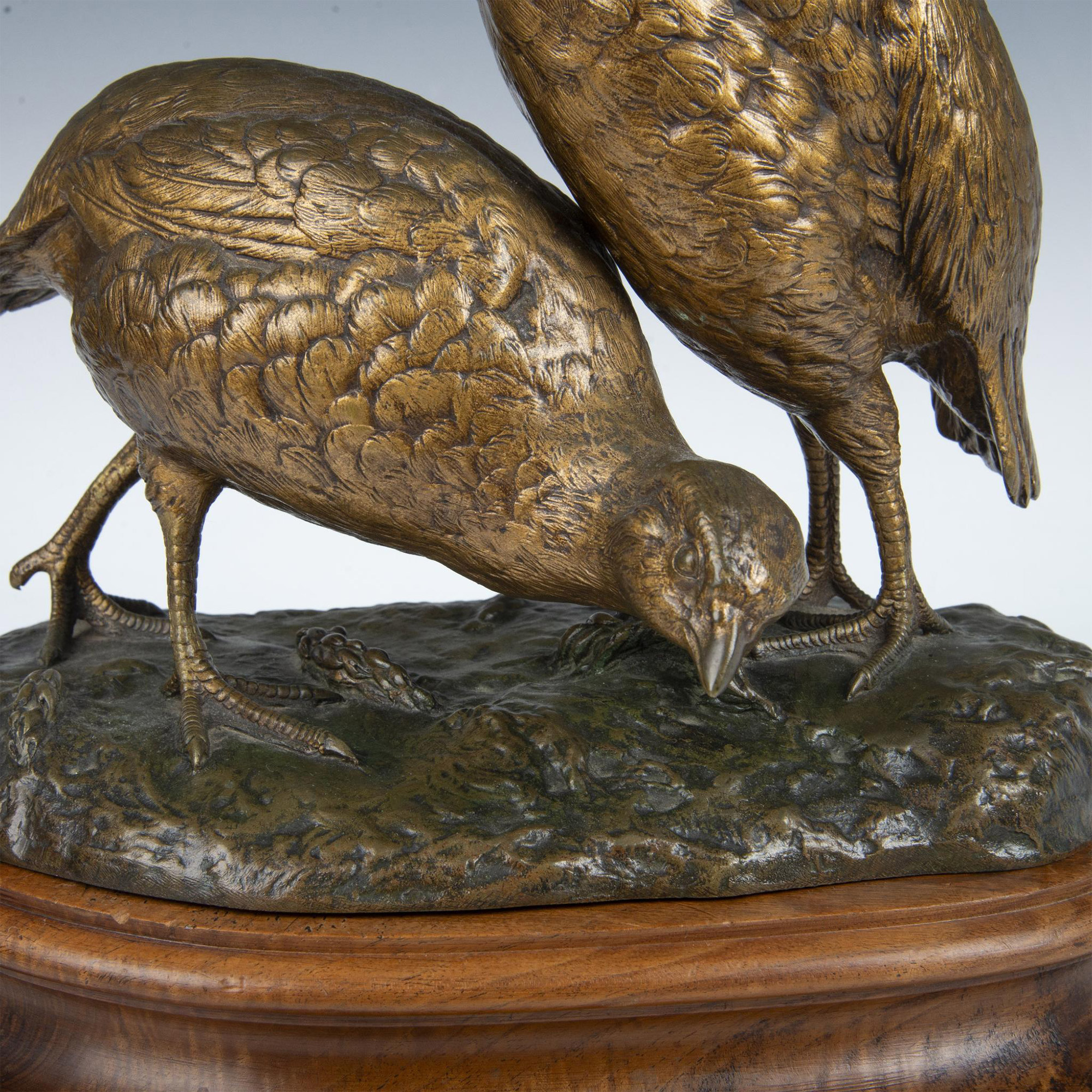 Emile Lienard, Original Bronze Sculpture, Partridges, Signed - Image 4 of 7