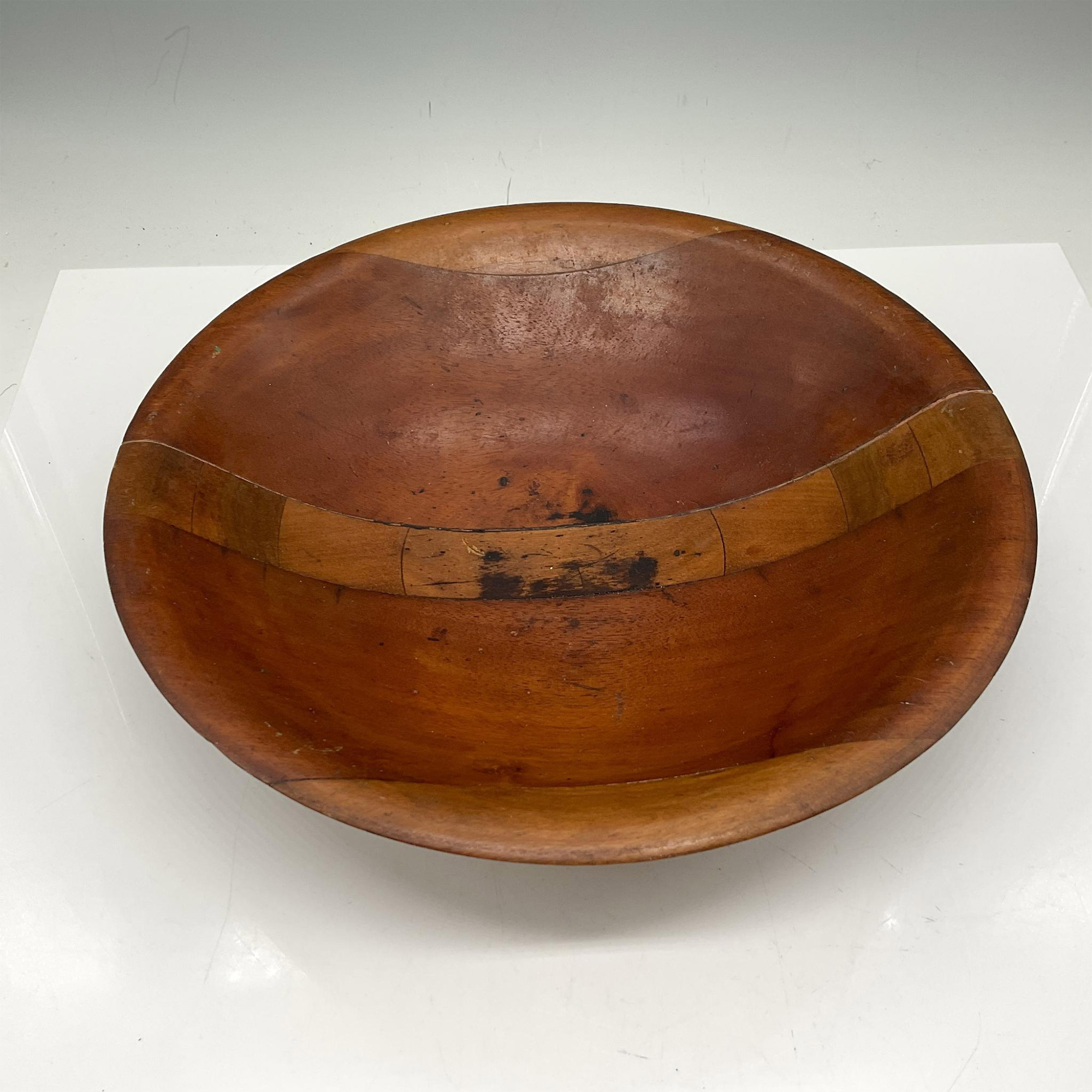 Peter Stroud Carved Redwood & Brush Box Wood Bowl - Image 2 of 3