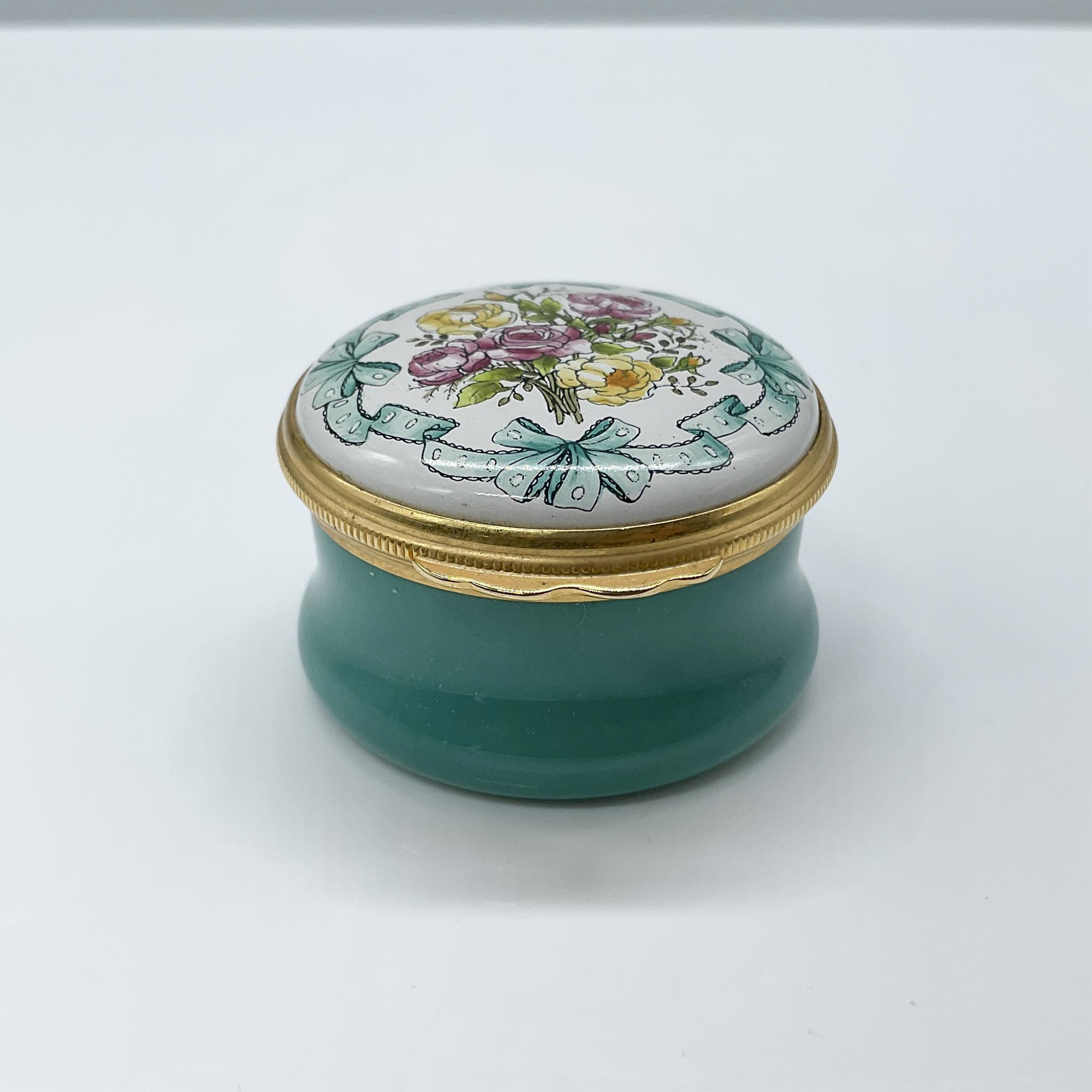 Halcyon Days Enamel Treasure Box, Flower Bouquet