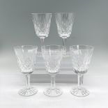 5pc Waterford Crystal White Wine Glasses, Lismore