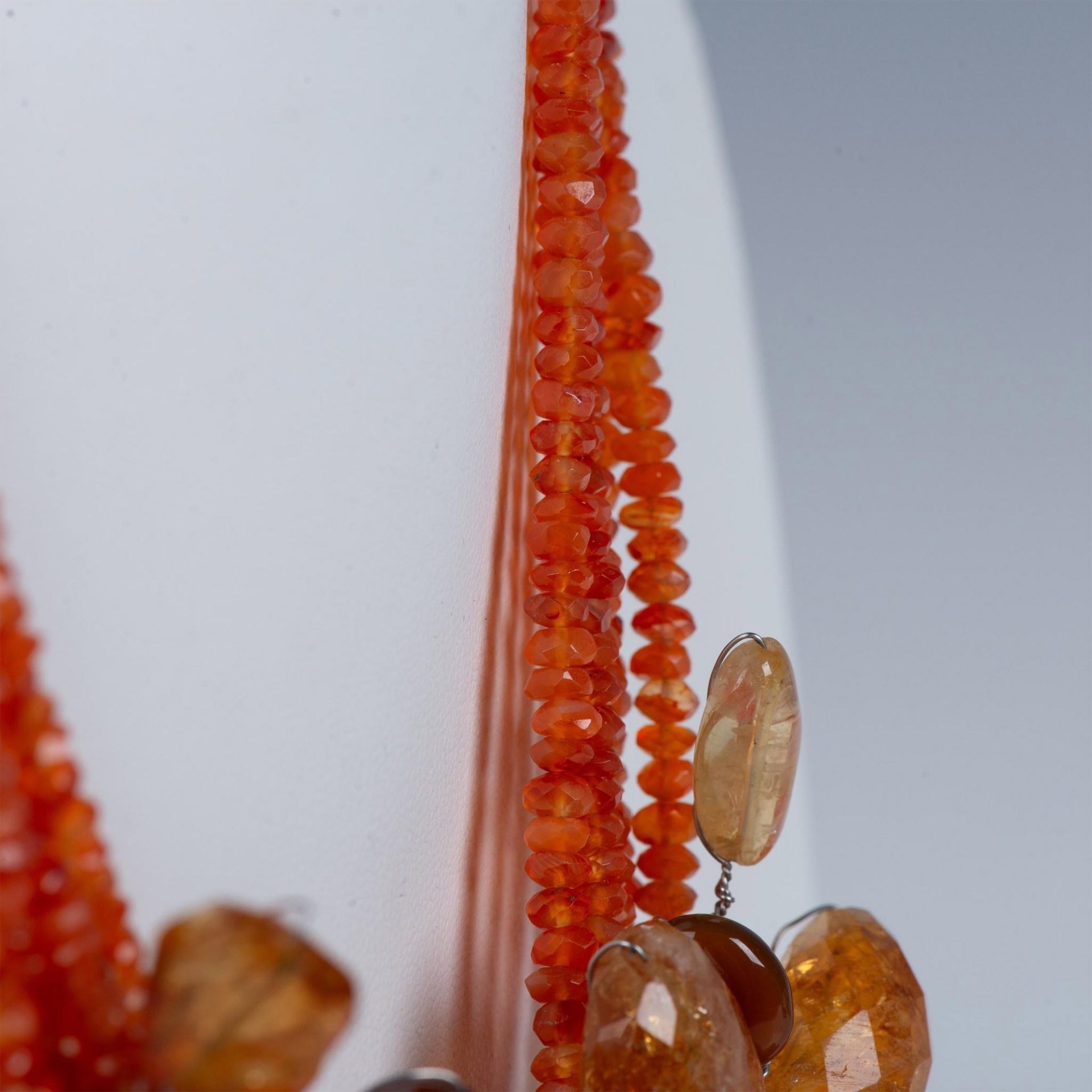 Carnelian and Amber, Sterling Pendant Necklace - Bild 3 aus 6