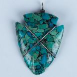 Southwestern Carved Turquoise Arrow Head Pendant