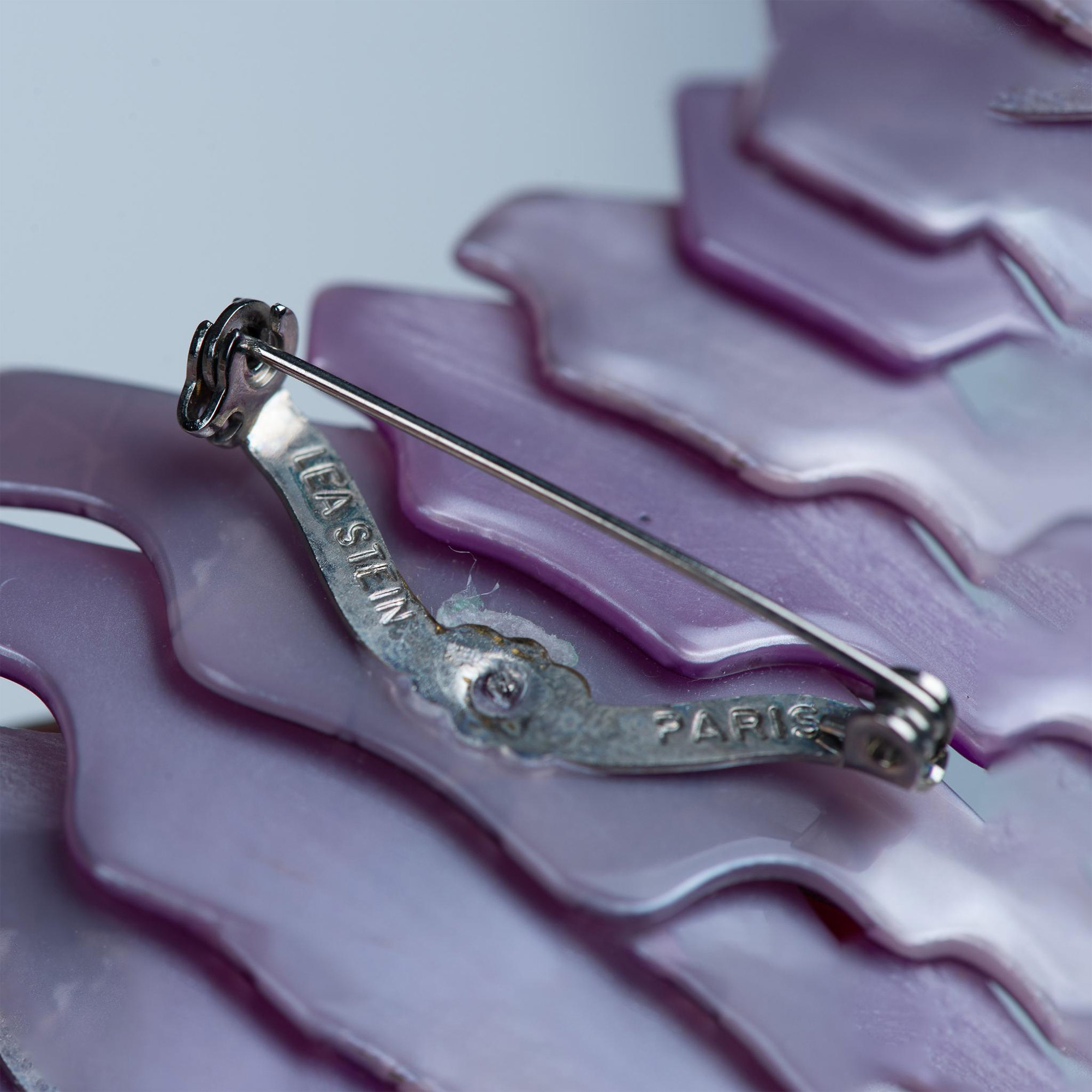 2pc Lea Stein Lavender Purple & Green Tree Pins - Image 4 of 6