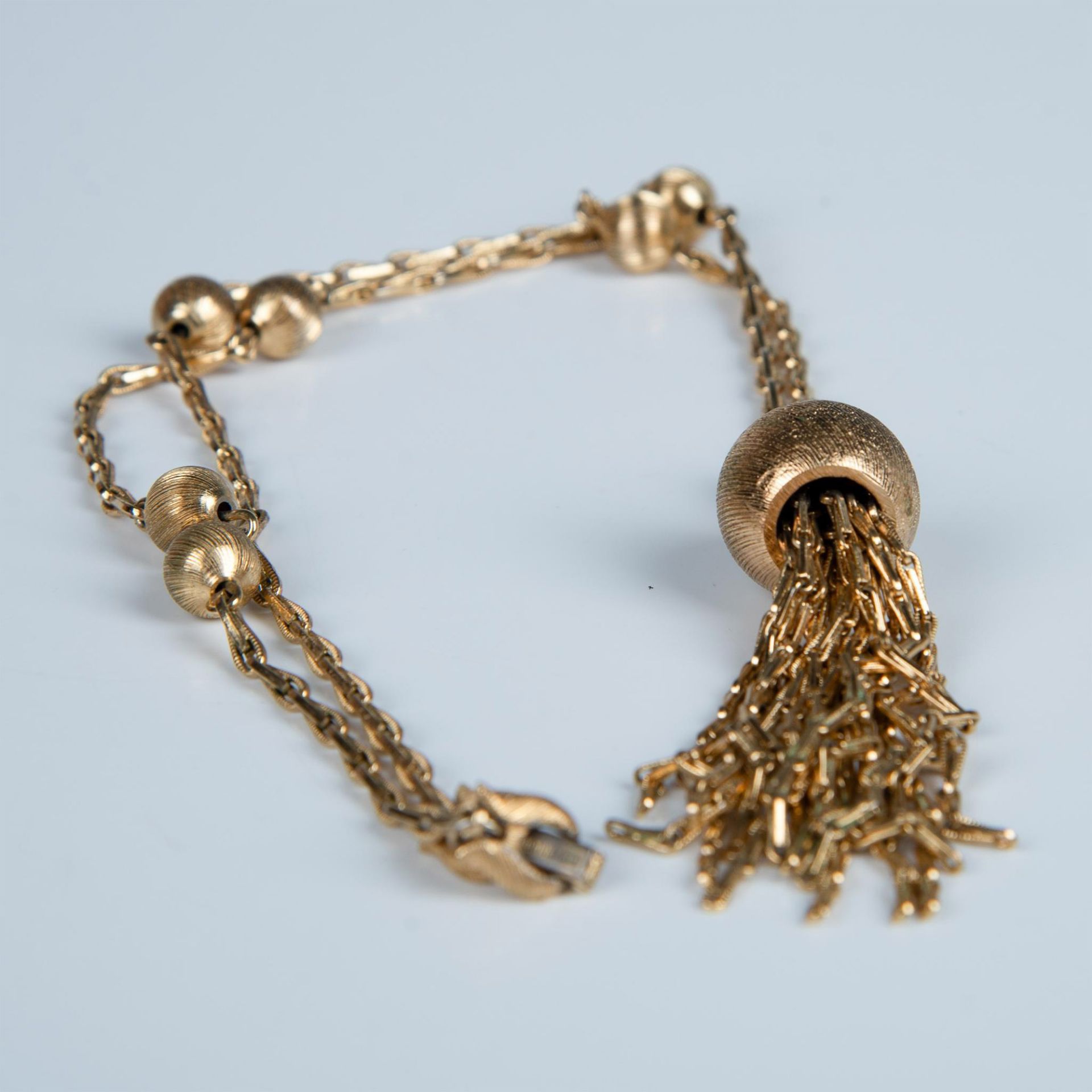 Monet Gold Metal Tassel Necklace - Image 4 of 4