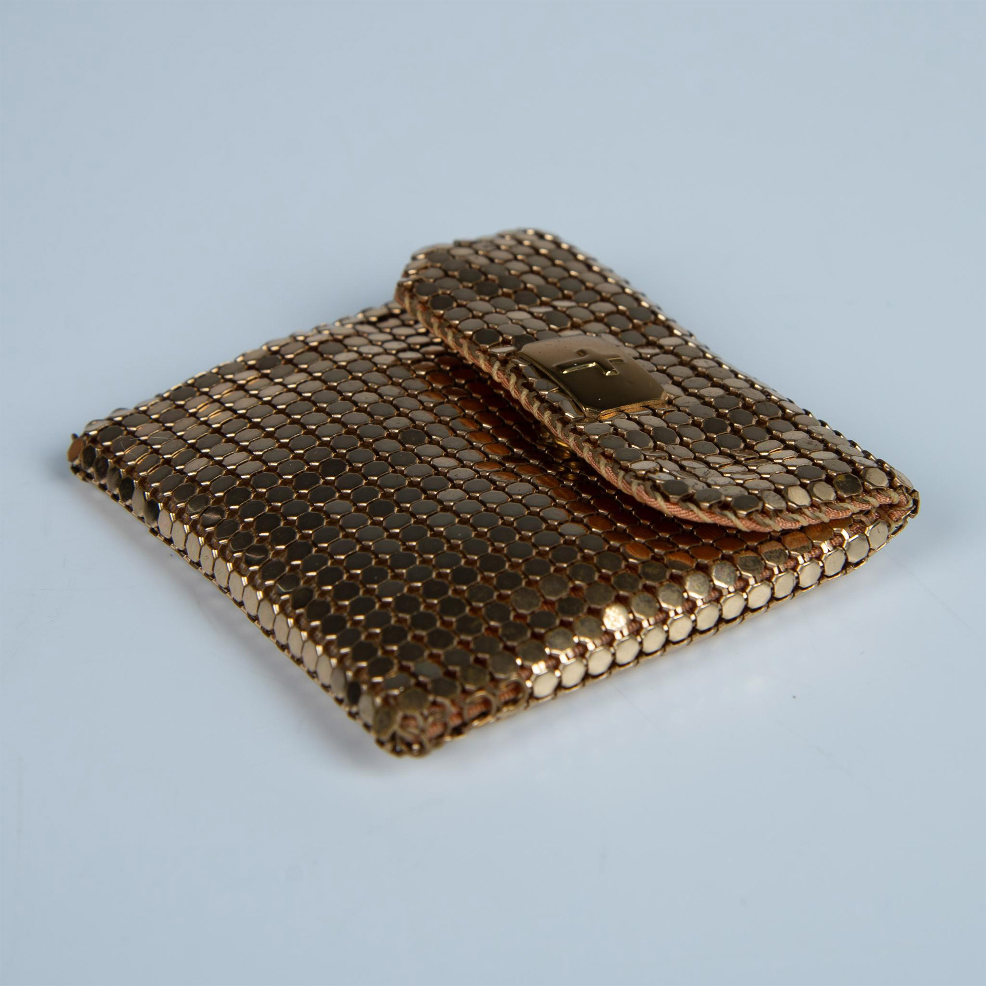 2pc Whiting & Davis Co. Gold Mesh Pouch and Christian Rosary - Image 4 of 4