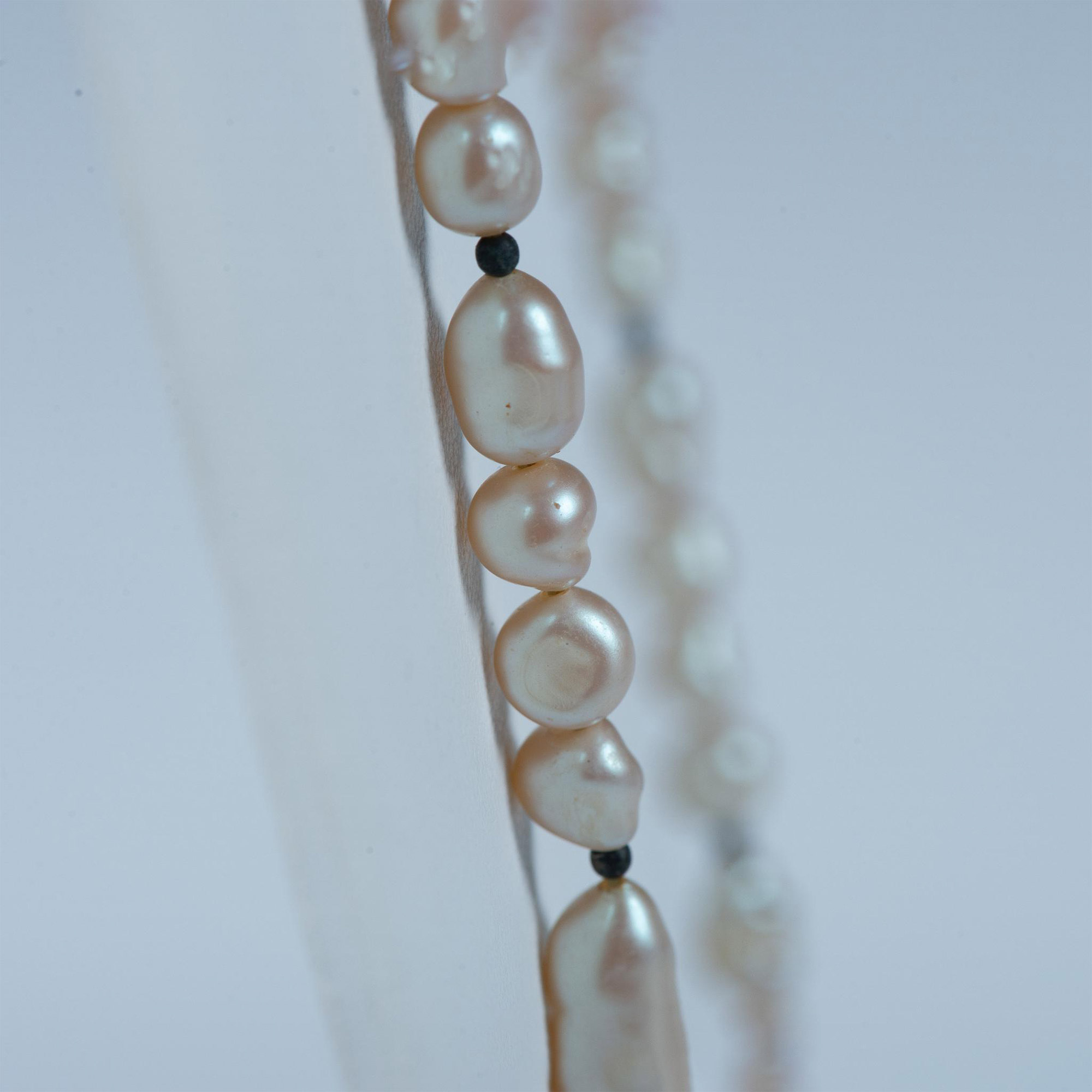 Classy Long Faux Baroque Pearl Necklace - Image 2 of 3