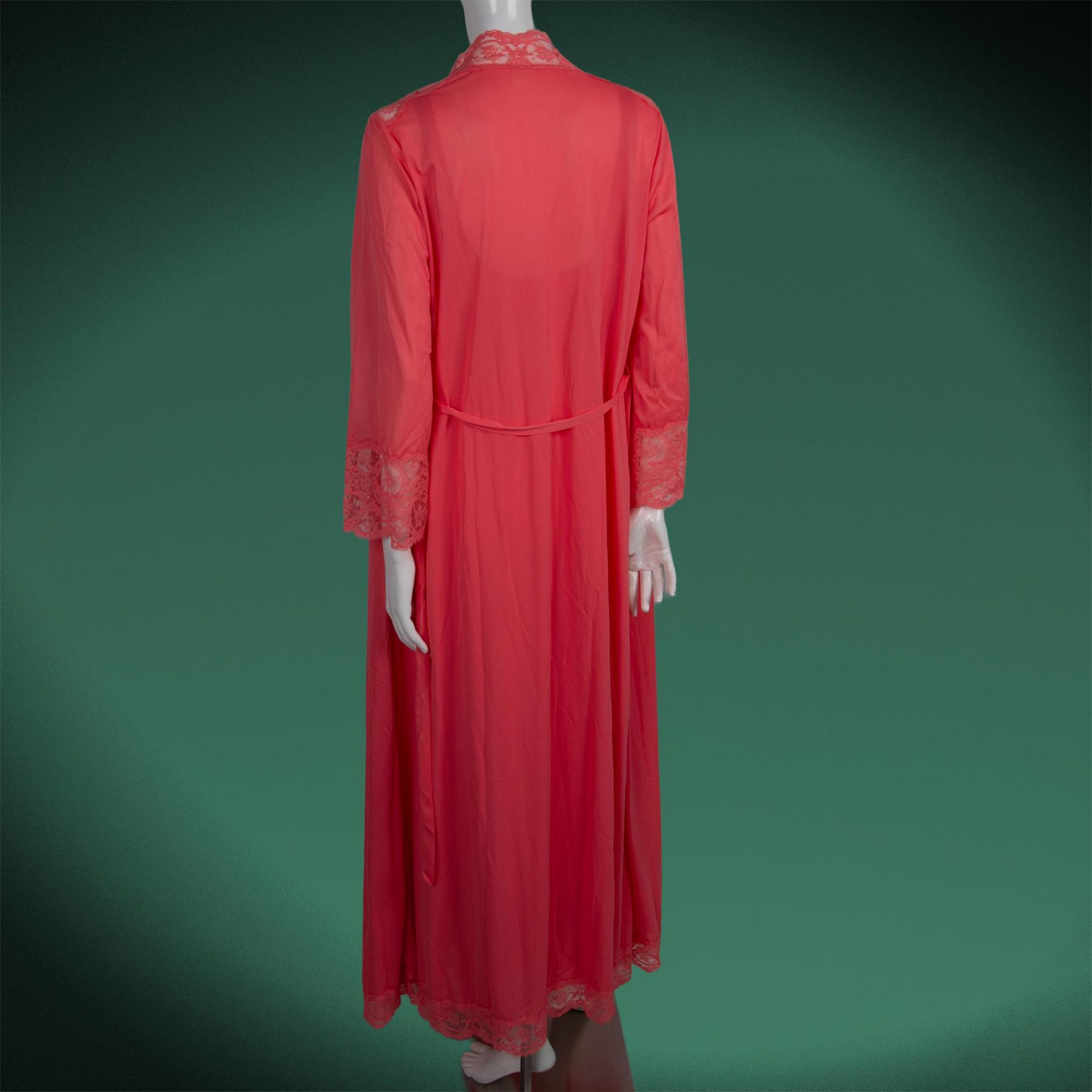 Vintage Olga Salmon Pink Gown & Robe, Size Small - Bild 4 aus 5