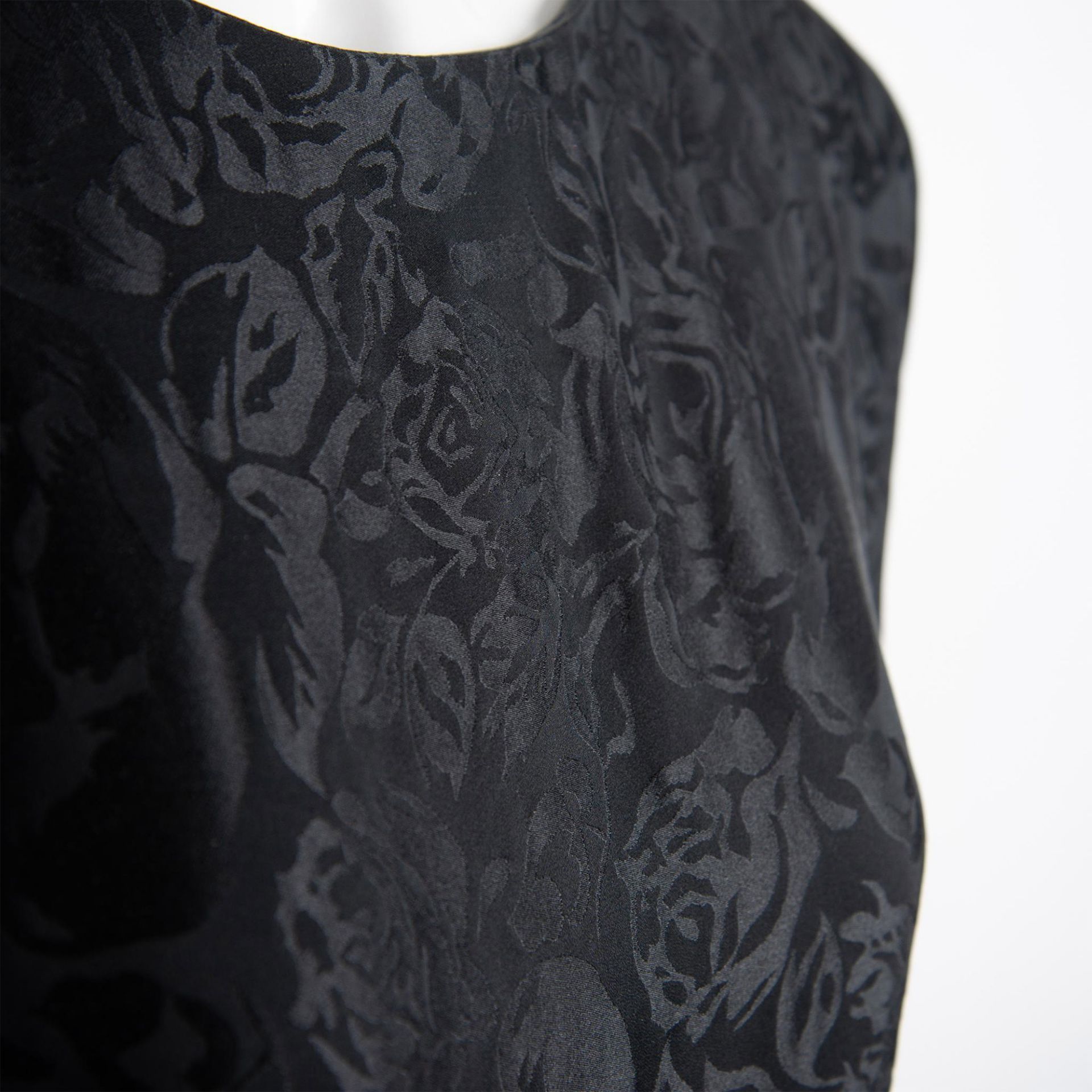 Vintage St. Gillian Black Silk Ruffled Dress, Size 10 - Bild 4 aus 9