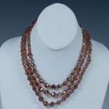 Stunning 3-Strand Iridescent Bead Necklace