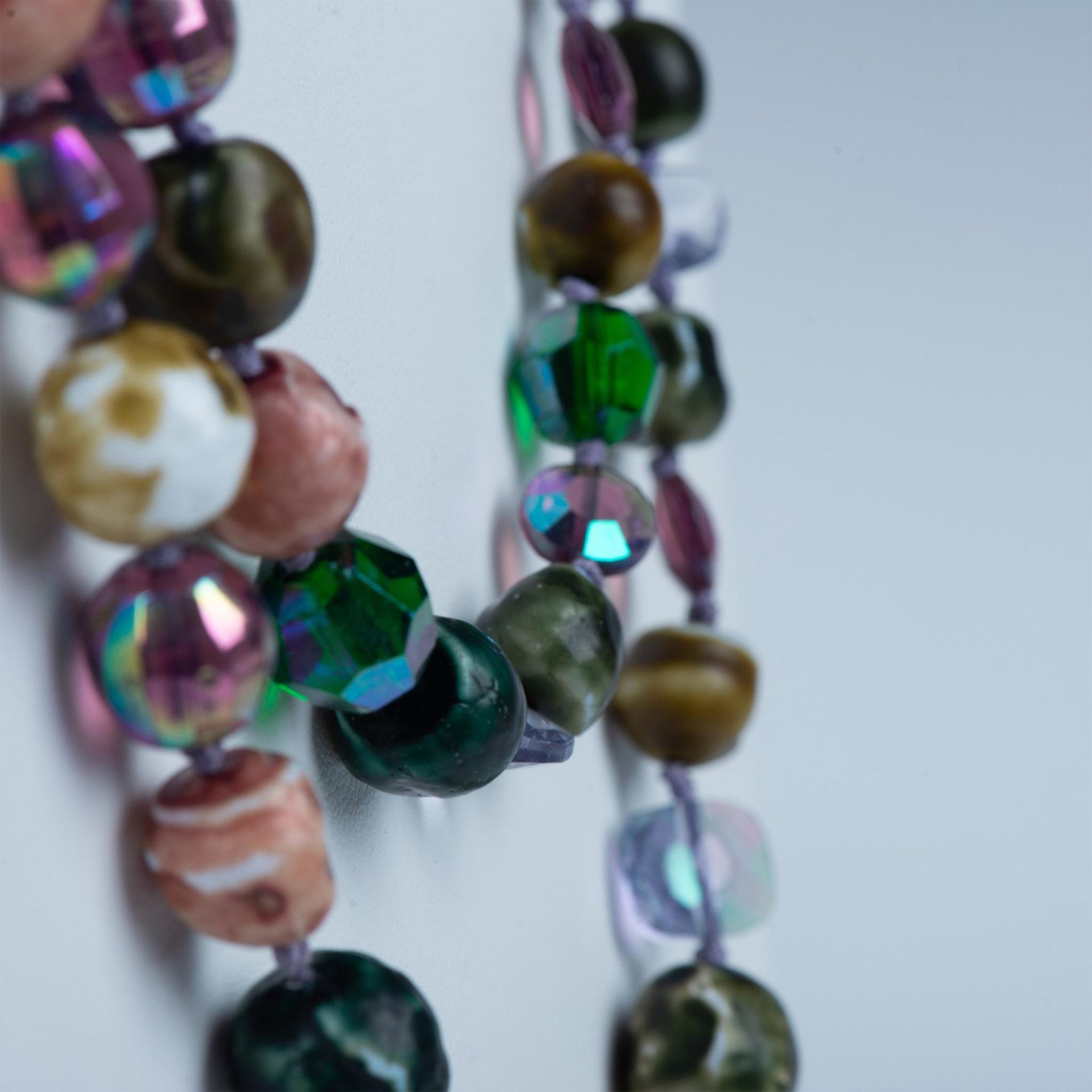 Colorful Art Glass Bead Necklace - Image 2 of 3