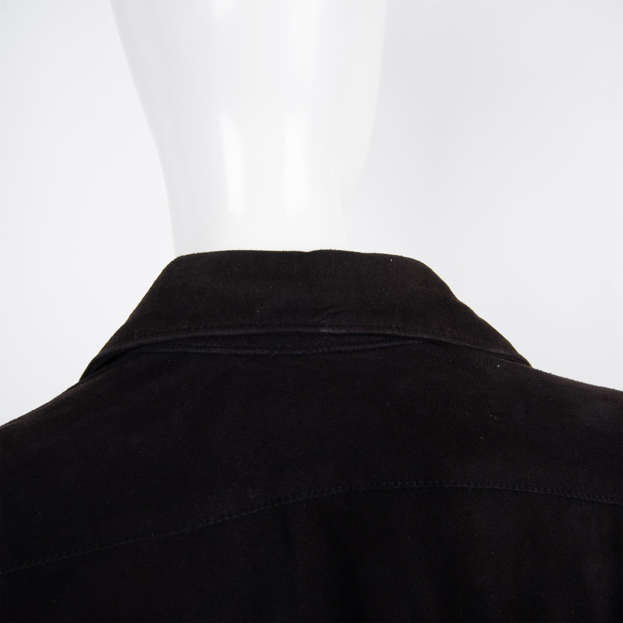Black Suede Western Shirt, Size Medium - Image 5 of 6